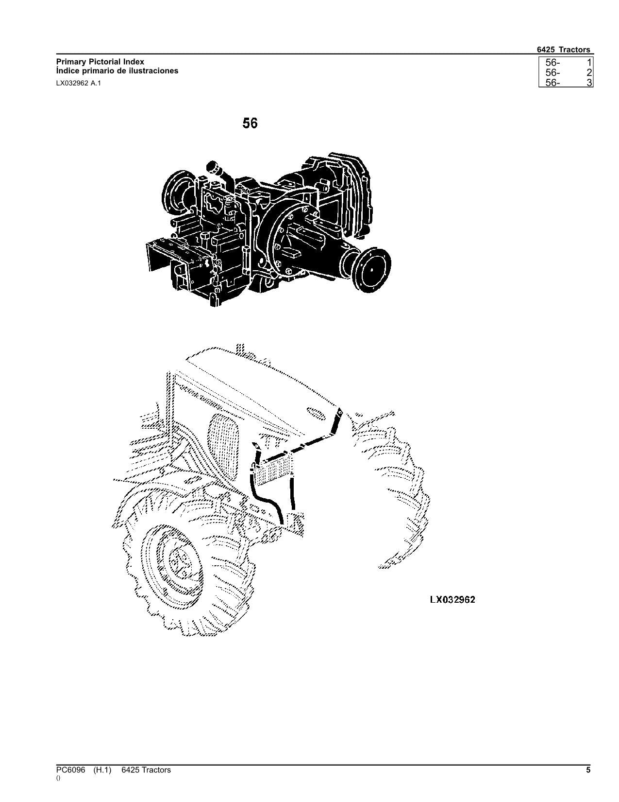 JOHN DEERE 6425 TRACTOR PARTS CATALOG MANUAL Worldwide