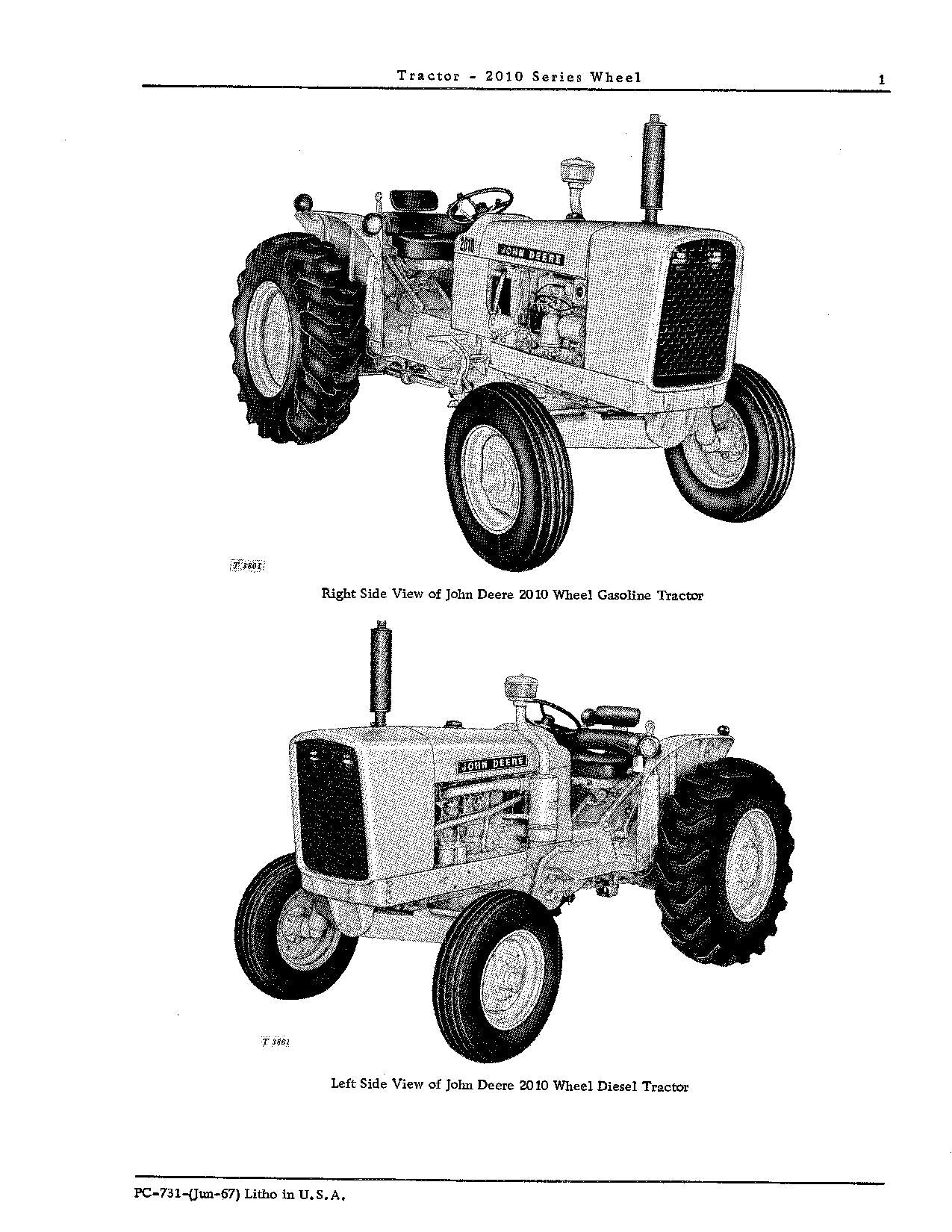 JOHN DEERE 2010 TRACTOR PARTS CATALOG MANUAL serial 250000-271999L