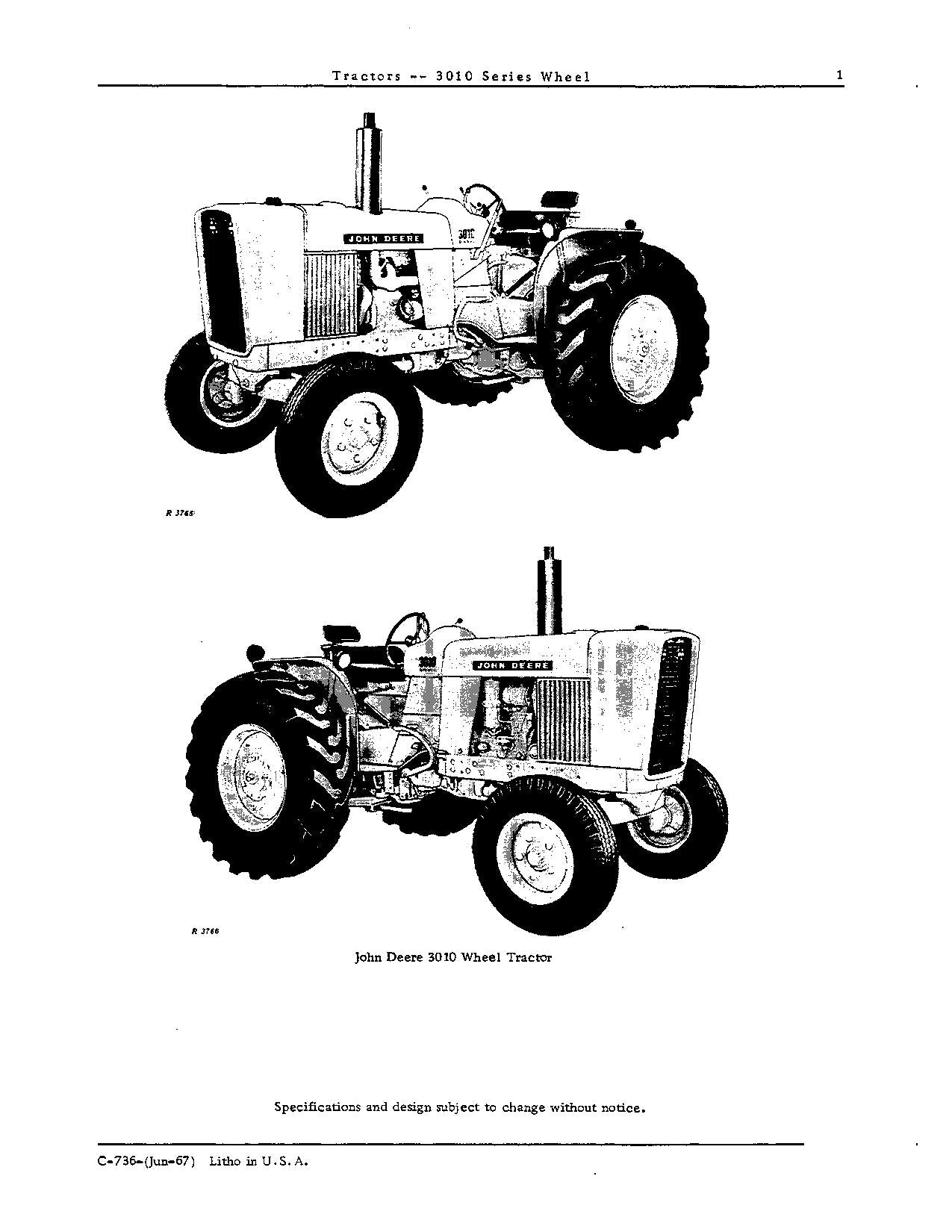 JOHN DEERE 3010 TRACTOR PARTS CATALOG MANUAL