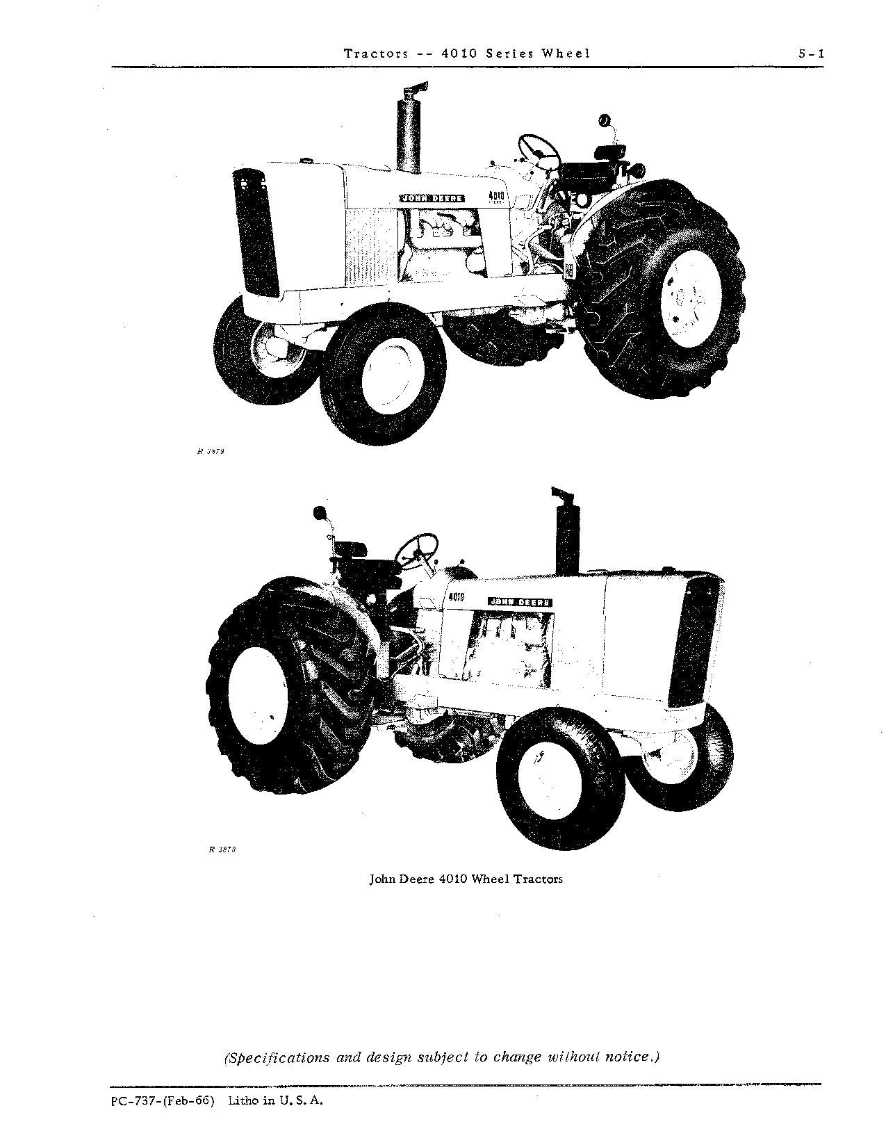 MANUEL DU CATALOGUE DES PIÈCES DU TRACTEUR JOHN DEERE 4010