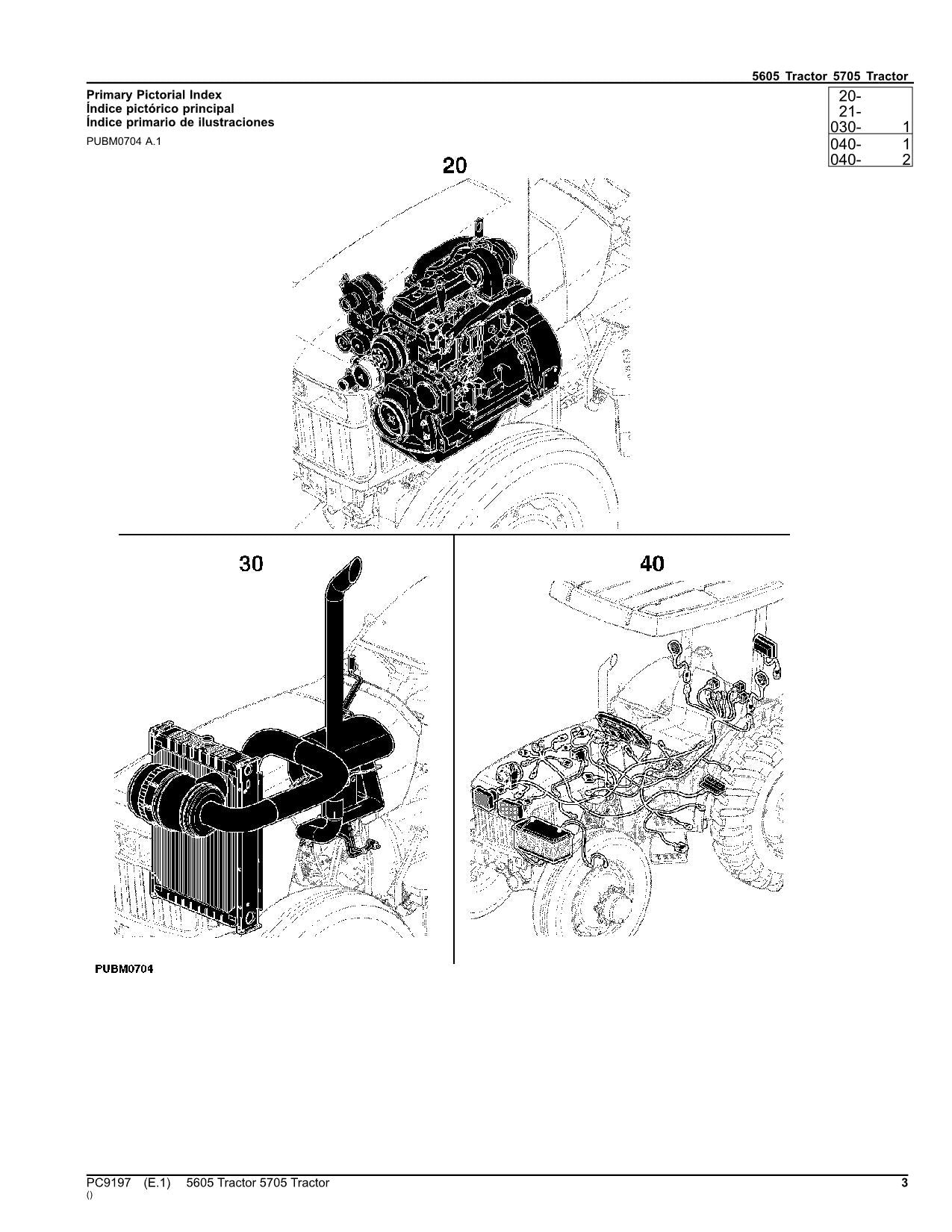 JOHN DEERE 5605 5705 TRAKTOR ERSATZTEILKATALOGHANDBUCH