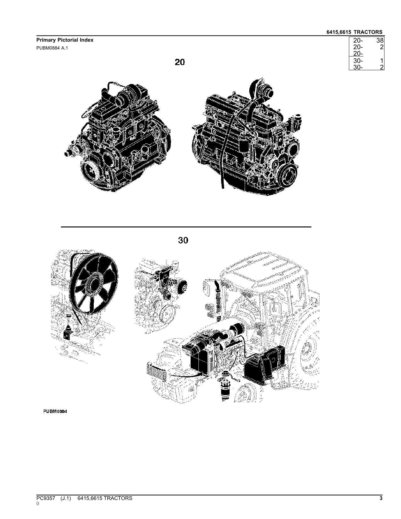 JOHN DEERE 6415 6615 TRACTOR PARTS CATALOG MANUAL SOUTH AMERICAN EDITION