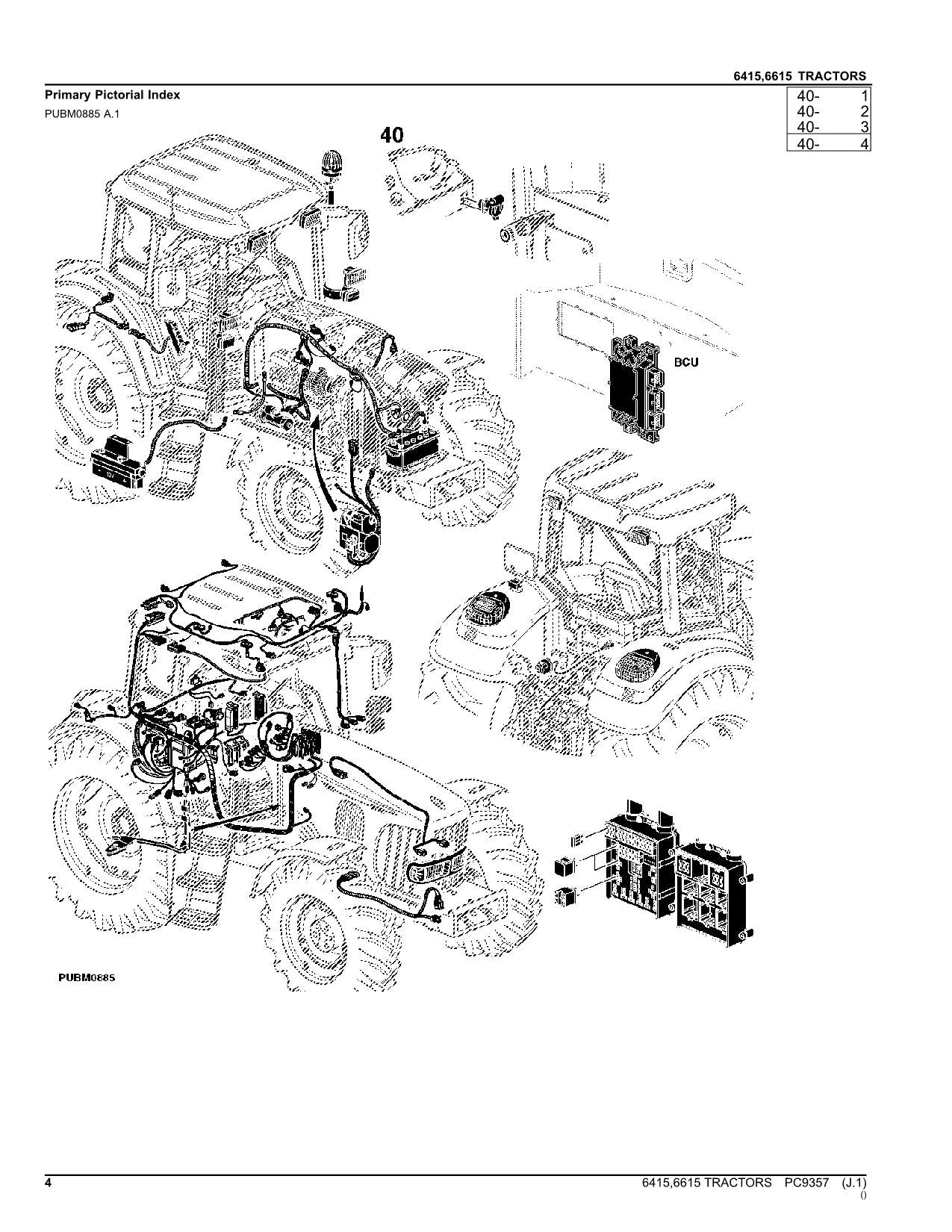 MANUEL DU CATALOGUE DES PIÈCES DE RECHANGE POUR TRACTEUR JOHN DEERE 6415 6615 ÉDITION SUD-AMÉRICAINE