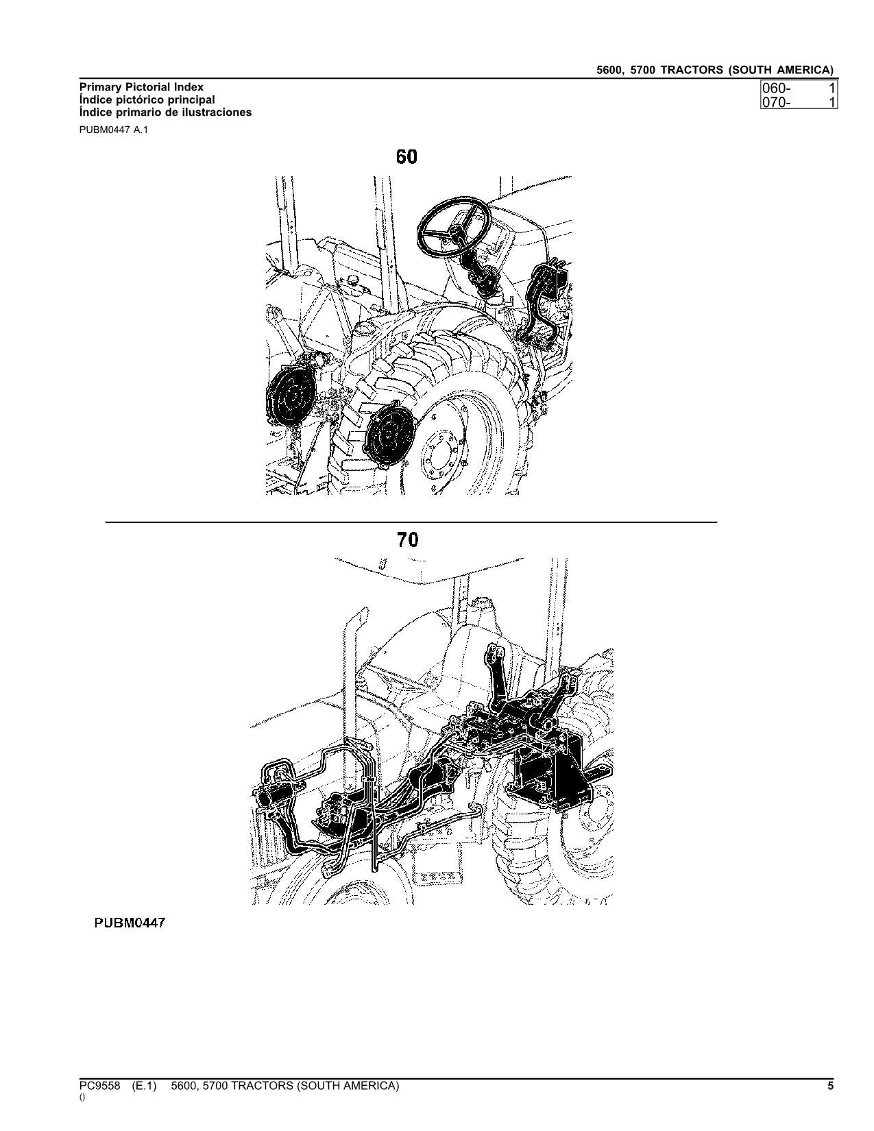 JOHN DEERE 5600 5700 TRACTOR PARTS CATALOG MANUAL