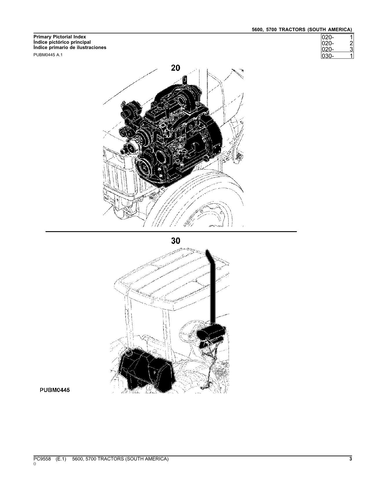 JOHN DEERE 5600 5700 TRACTOR PARTS CATALOG MANUAL