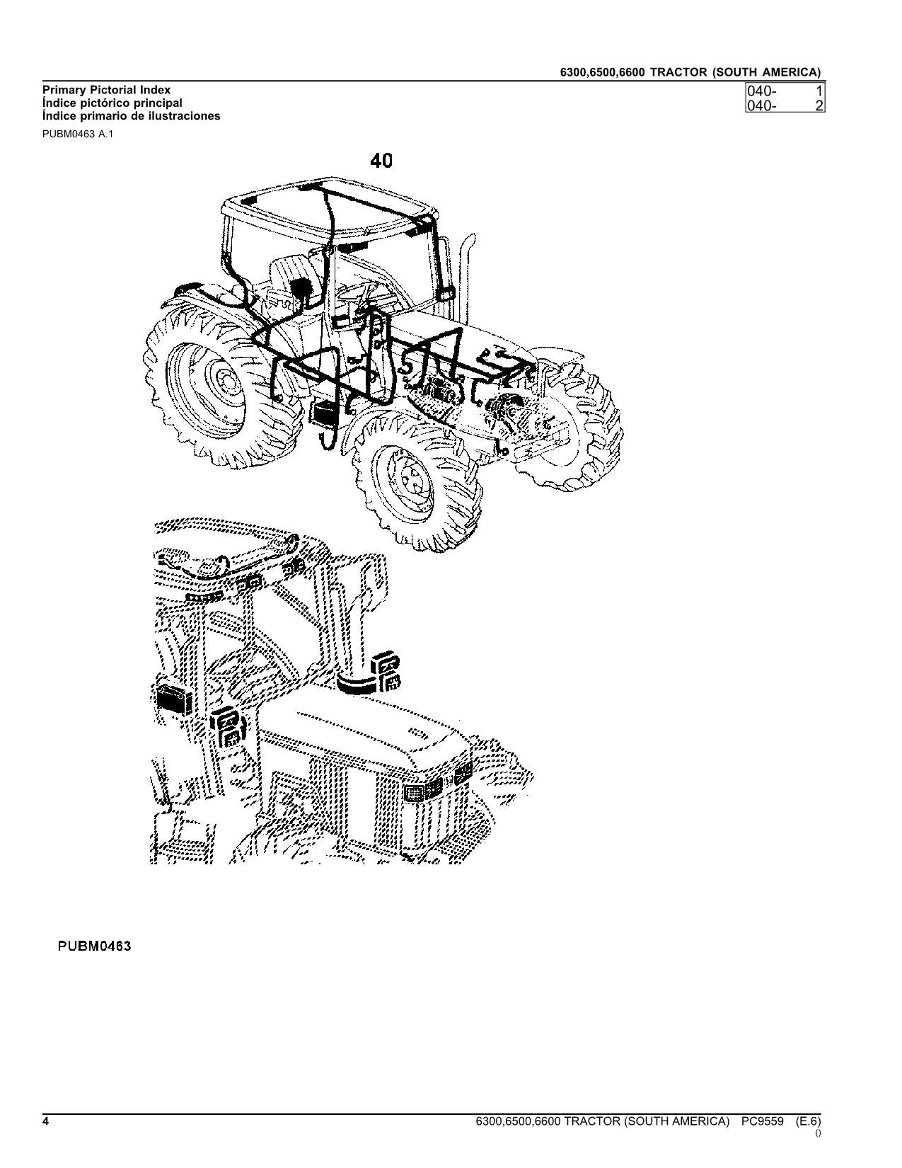 JOHN DEERE 6300 6500 6600 TRACTOR PARTS CATALOG MANUAL