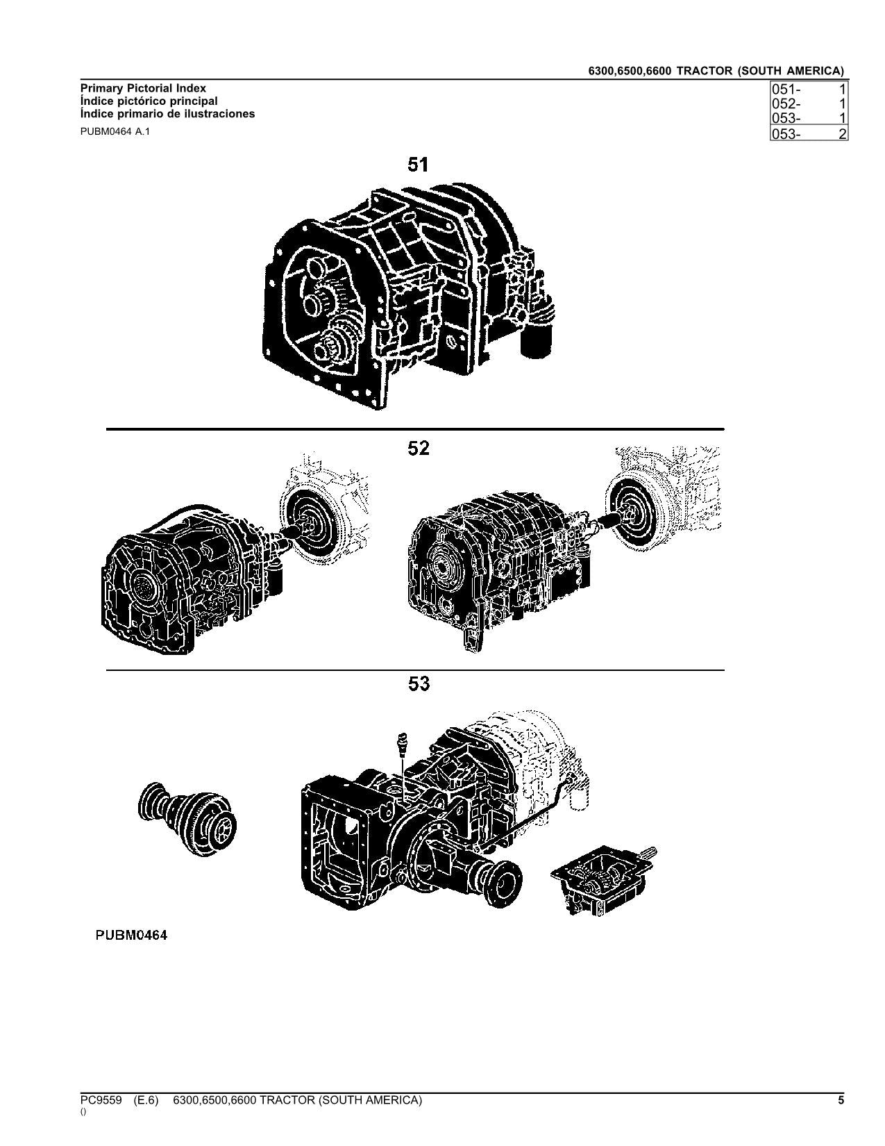 JOHN DEERE 6300 6500 6600 TRAKTOR TEILEKATALOGHANDBUCH