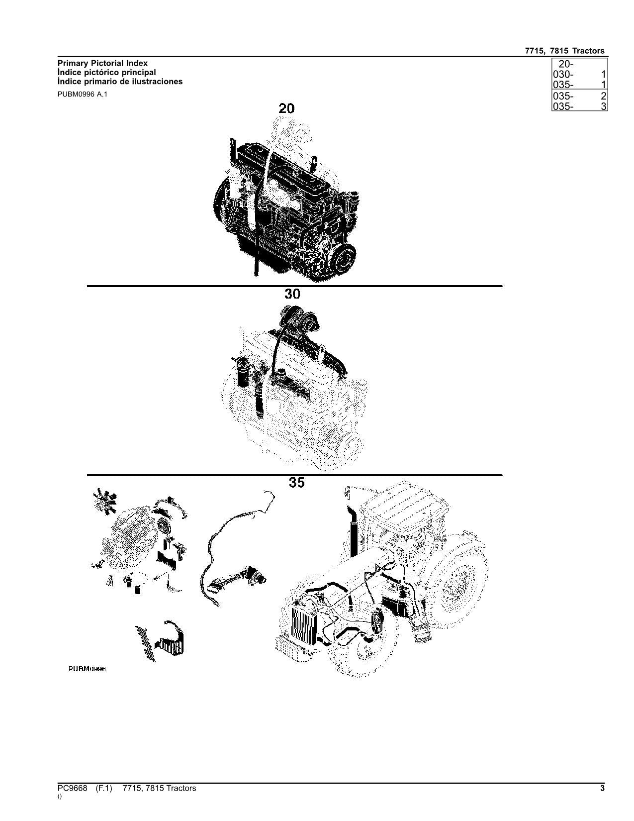 JOHN DEERE 7715 7815 TRACTOR PARTS CATALOG MANUAL