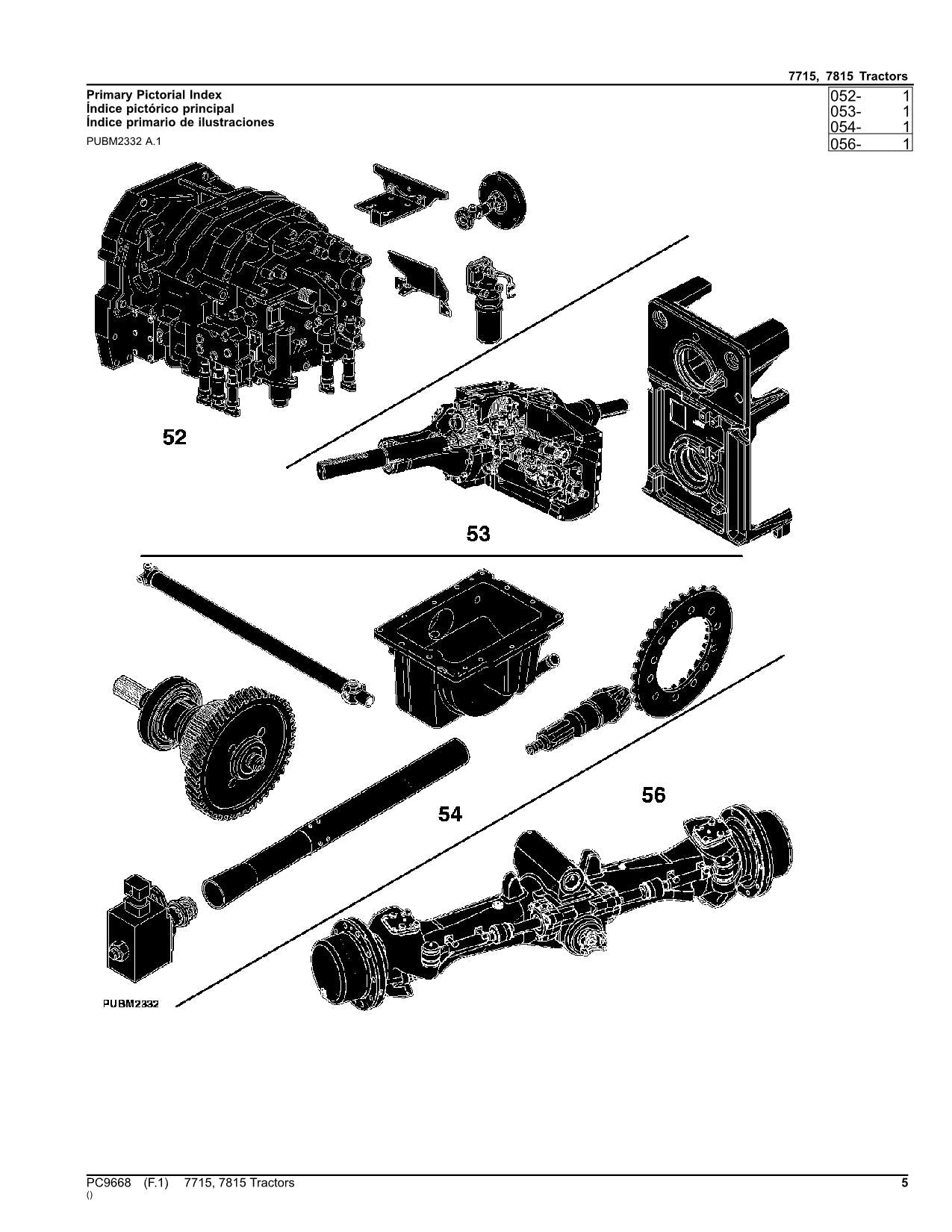 JOHN DEERE 7715 7815 TRAKTOR ERSATZTEILKATALOGHANDBUCH