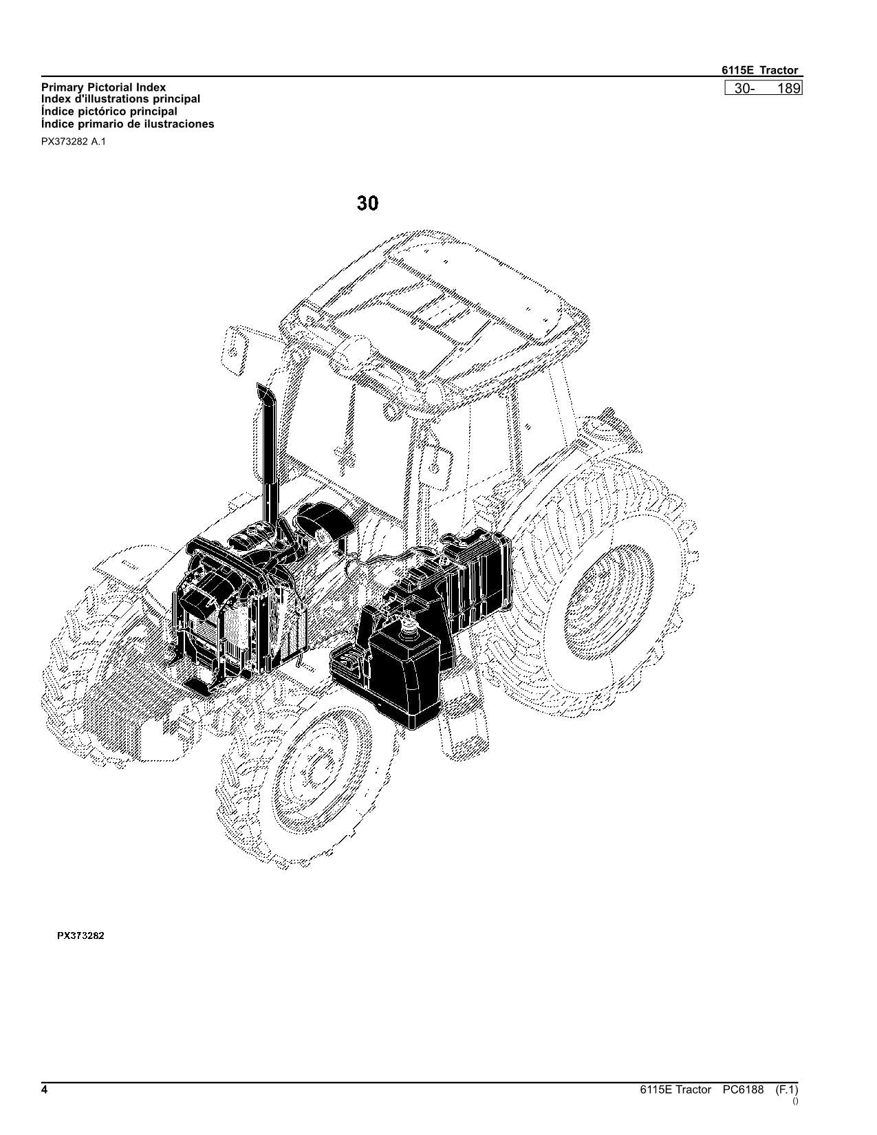 JOHN DEERE 6115E TRAKTOR-TEILEKATALOGHANDBUCH