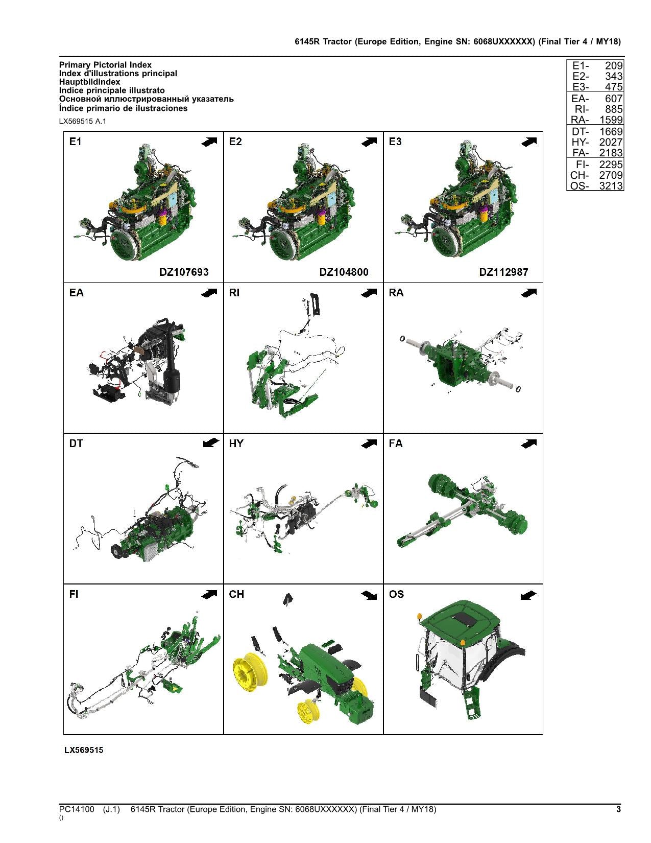 JOHN DEERE 6145R TRAKTOR ERSATZTEILKATALOG HANDBUCH EUROPÄISCHE SERIE MY18