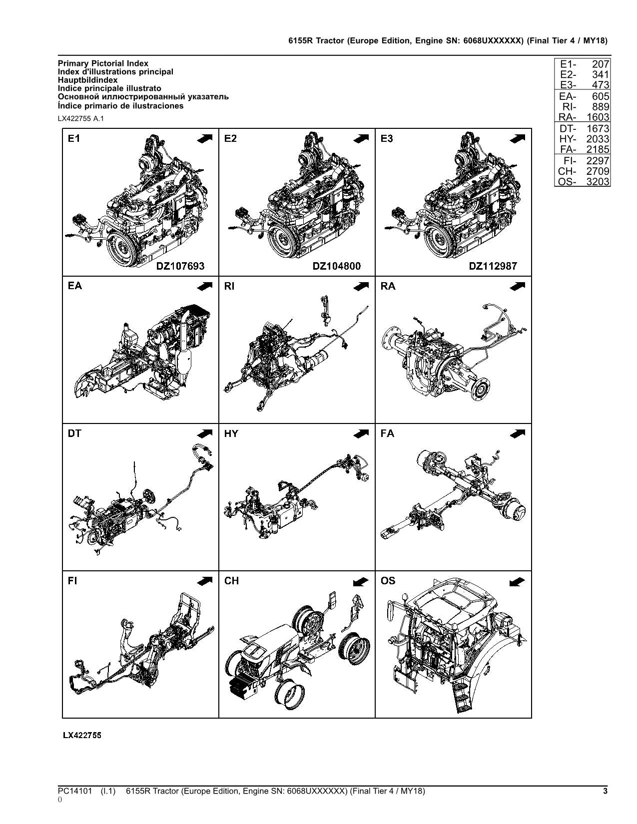 JOHN DEERE 6155R TRAKTOR-TEILEKATALOGHANDBUCH MY18 EUROPA-AUSGABE