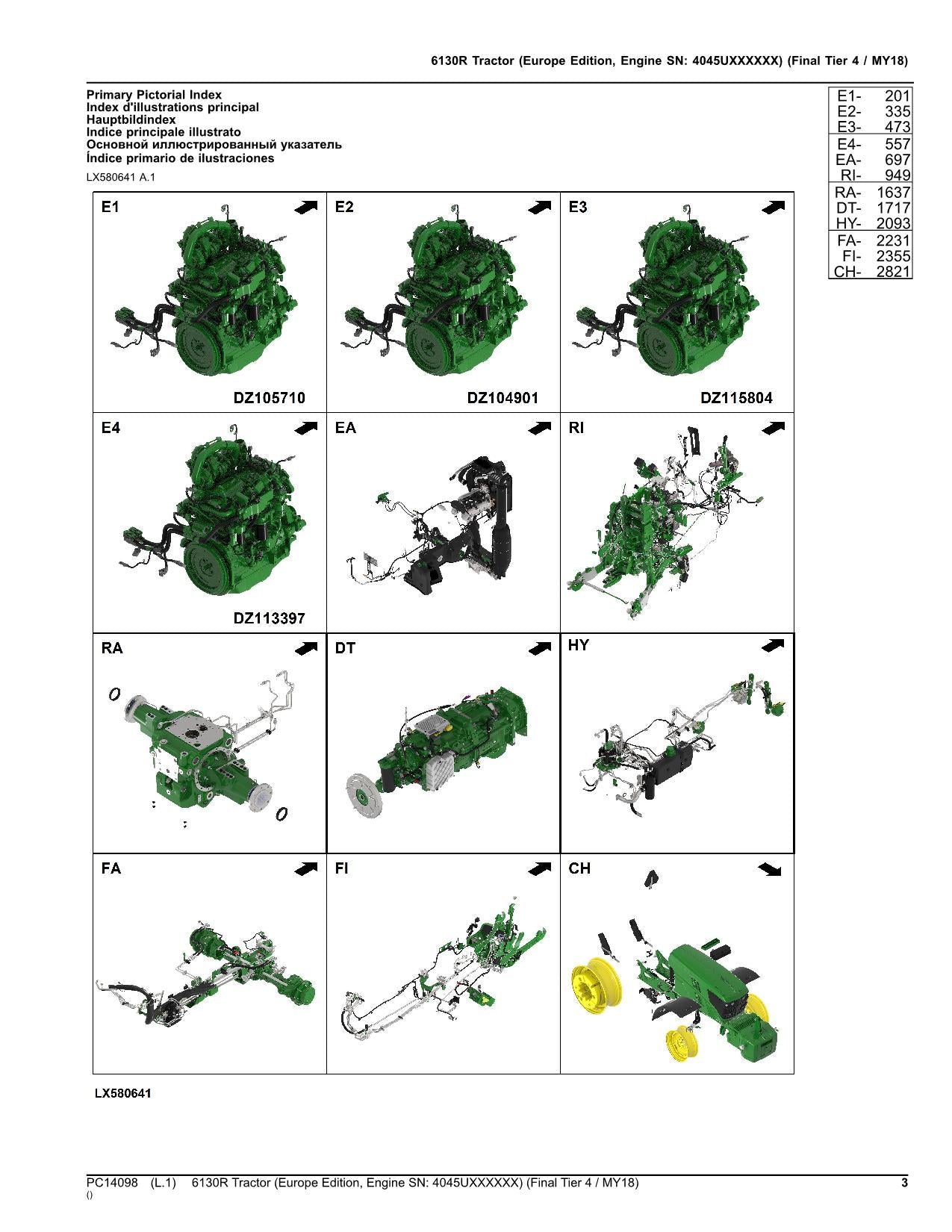 JOHN DEERE 6130R TRAKTOR ERSATZTEILKATALOG HANDBUCH EUROPÄISCH Seriennummer 4045UXXXXXX MY18