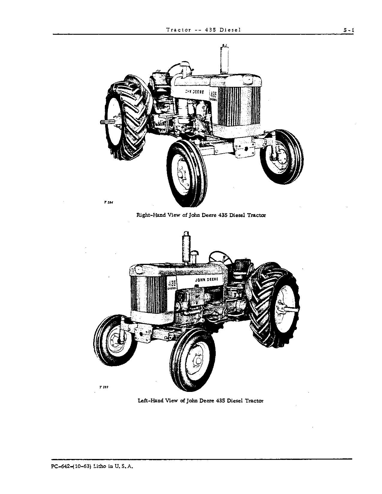 JOHN DEERE 435 TRACTOR PARTS CATALOG MANUAL