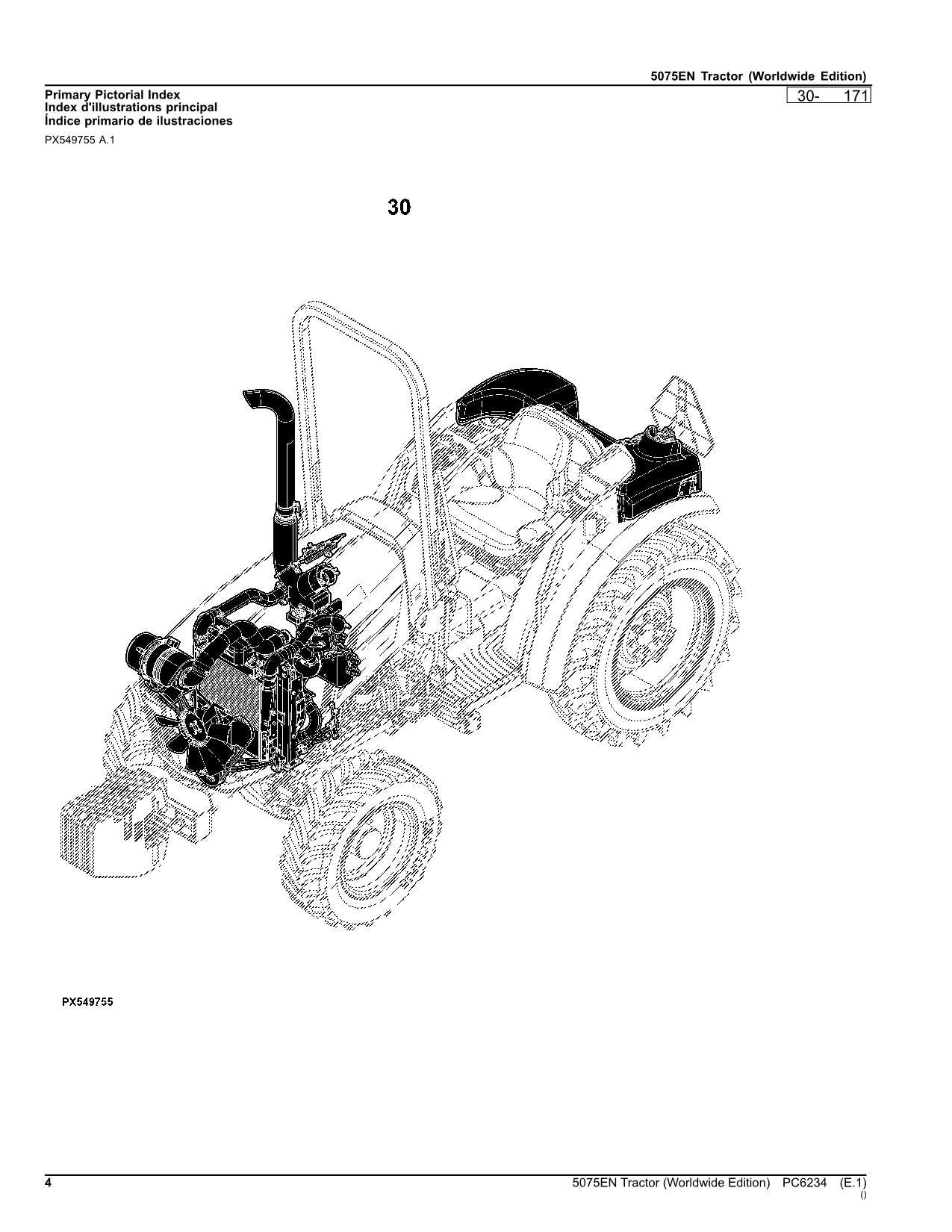 JOHN DEERE 5075EN TRAKTOR-TEILEKATALOGHANDBUCH