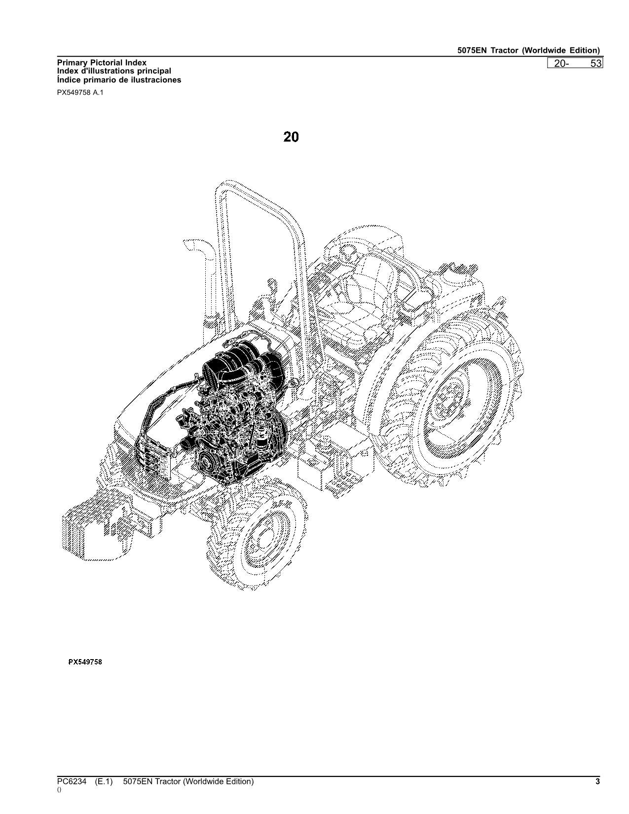 MANUEL DU CATALOGUE DES PIÈCES DU TRACTEUR JOHN DEERE 5075EN