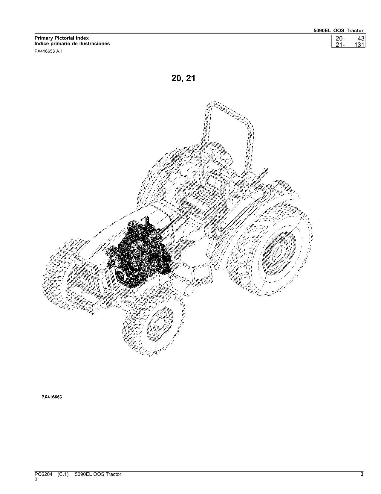 MANUEL DU CATALOGUE DES PIÈCES DU TRACTEUR JOHN DEERE 5090EL OOS