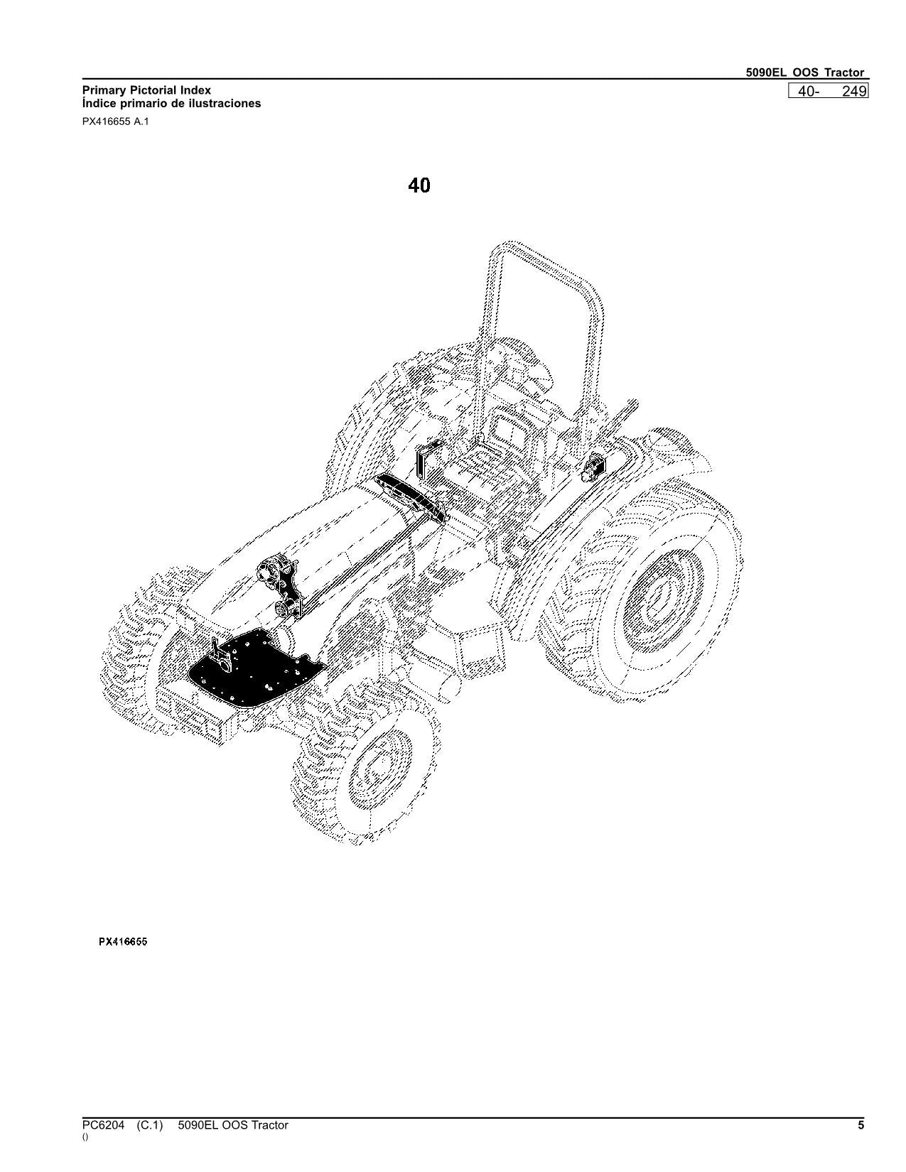 MANUEL DU CATALOGUE DES PIÈCES DU TRACTEUR JOHN DEERE 5090EL OOS