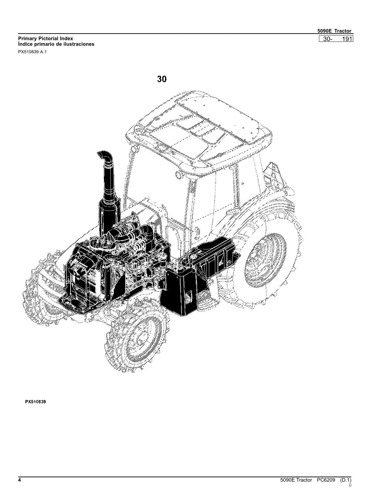 JOHN DEERE 5090E TRAKTOR-TEILEKATALOGHANDBUCH