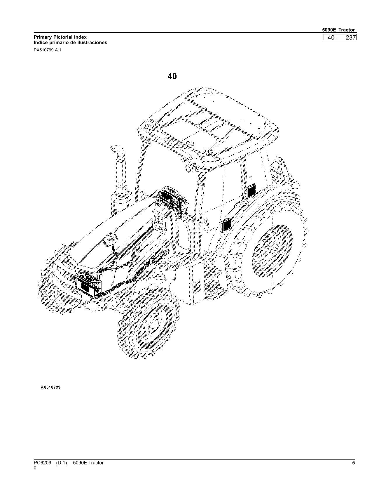 JOHN DEERE 5090E TRAKTOR-TEILEKATALOGHANDBUCH