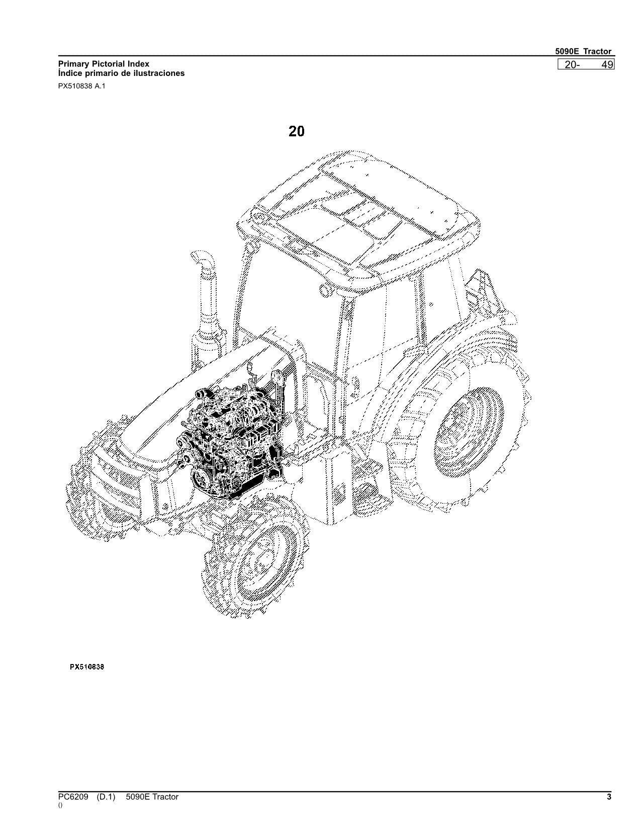 MANUEL DU CATALOGUE DES PIÈCES DU TRACTEUR JOHN DEERE 5090E