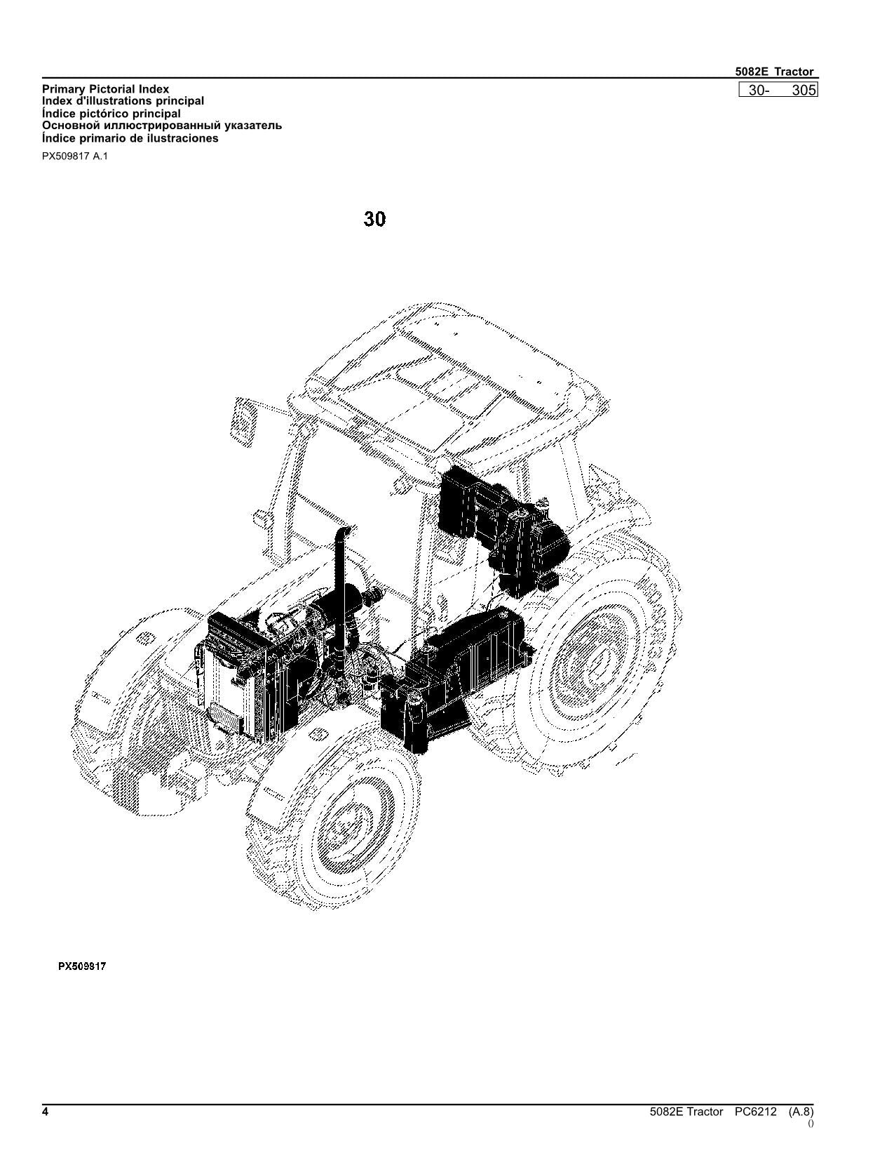 JOHN DEERE 5082E TRAKTOR ERSATZTEILKATALOGHANDBUCH PC6212