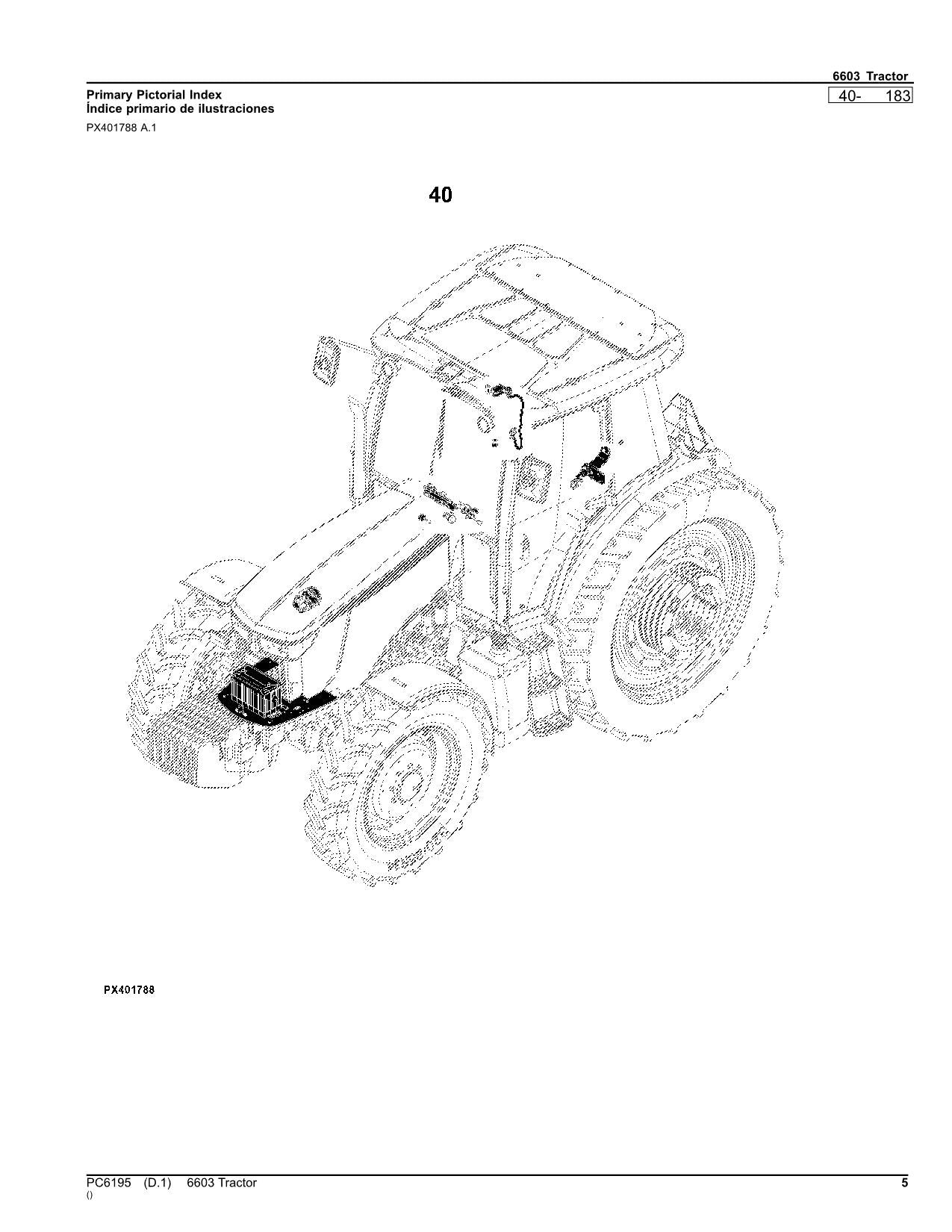 JOHN DEERE 6603 TRACTOR PARTS CATALOG MANUAL #3