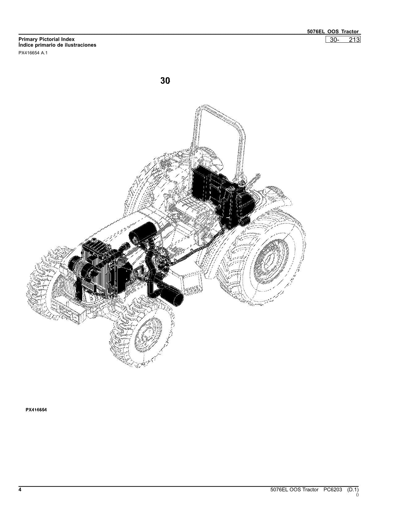 JOHN DEERE 5076EL OOS TRACTOR PARTS CATALOG MANUAL