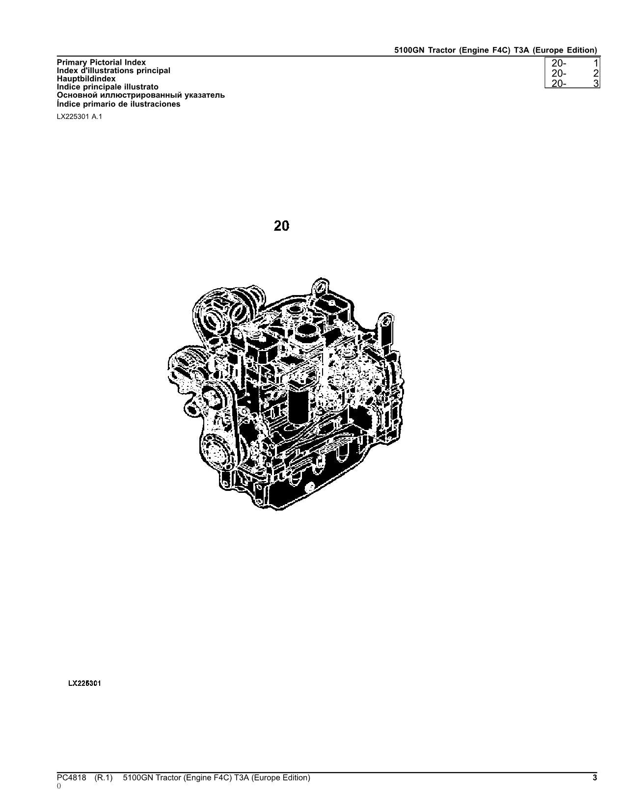 JOHN DEERE 5075GV TRACTOR PARTS CATALOG MANUAL EUROPEAN PC4818