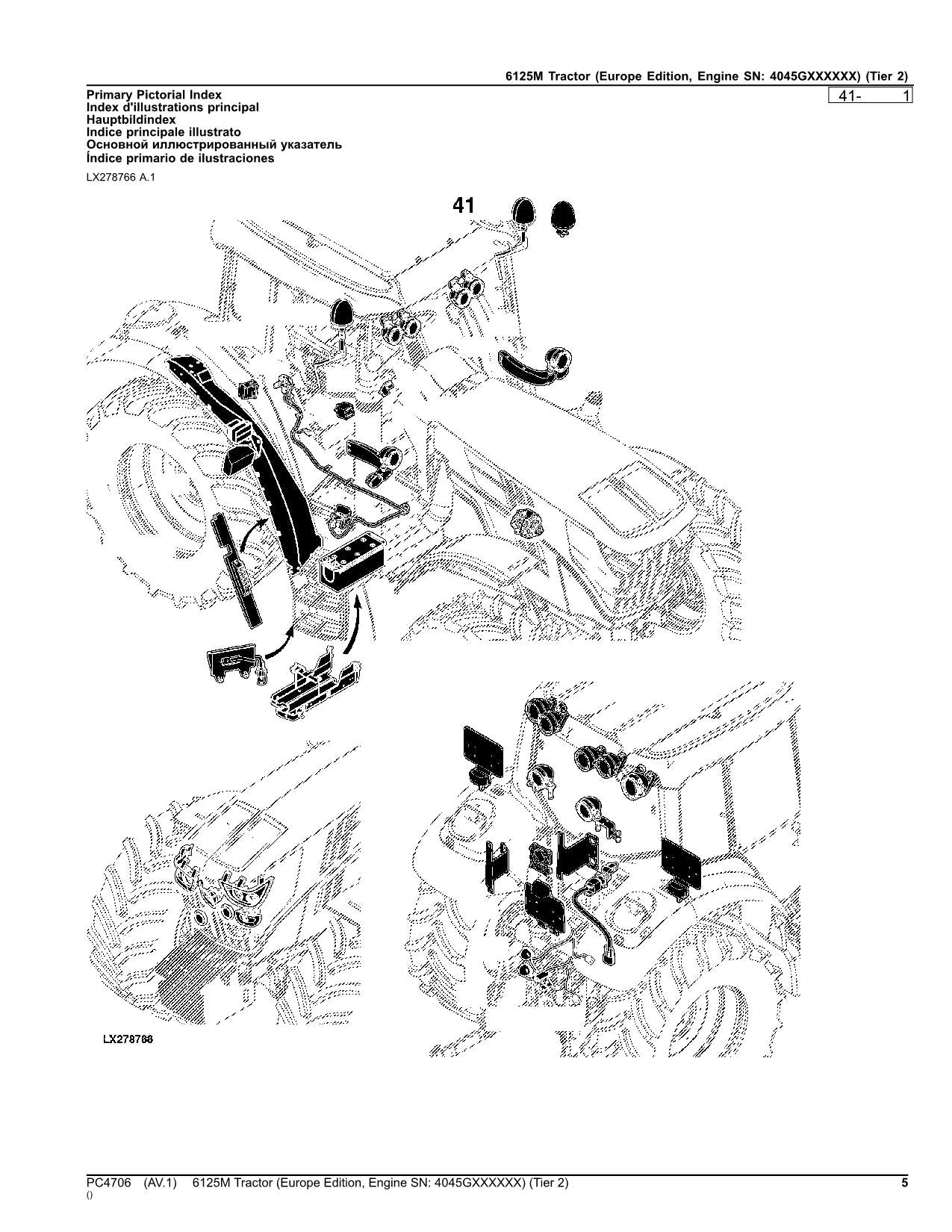 JOHN DEERE 6125M TRACTOR PARTS CATALOG MANUAL #6