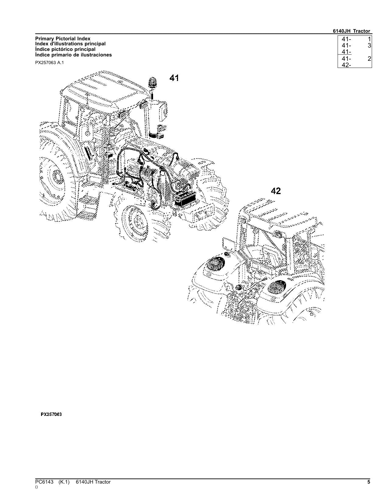 MANUEL DU CATALOGUE DES PIÈCES DU TRACTEUR JOHN DEERE 6140JH