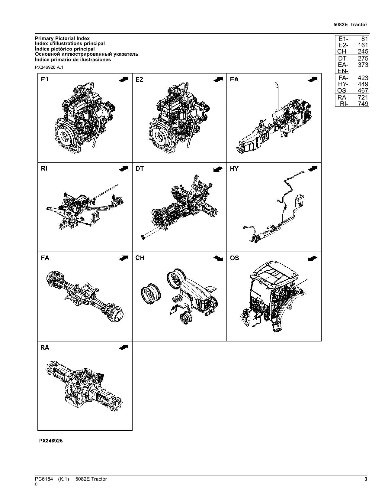 JOHN DEERE 5082E TRAKTOR ERSATZTEILKATALOGHANDBUCH PC6184