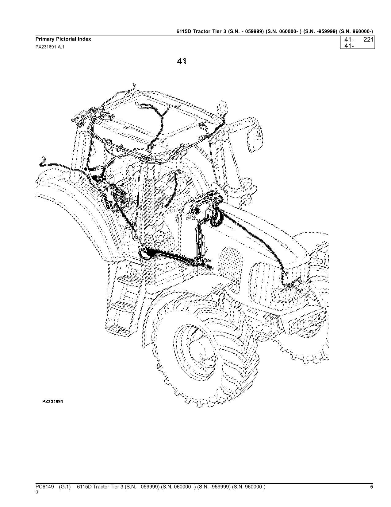 JOHN DEERE 6115D TRAKTOR-TEILEKATALOGHANDBUCH Nr. 2