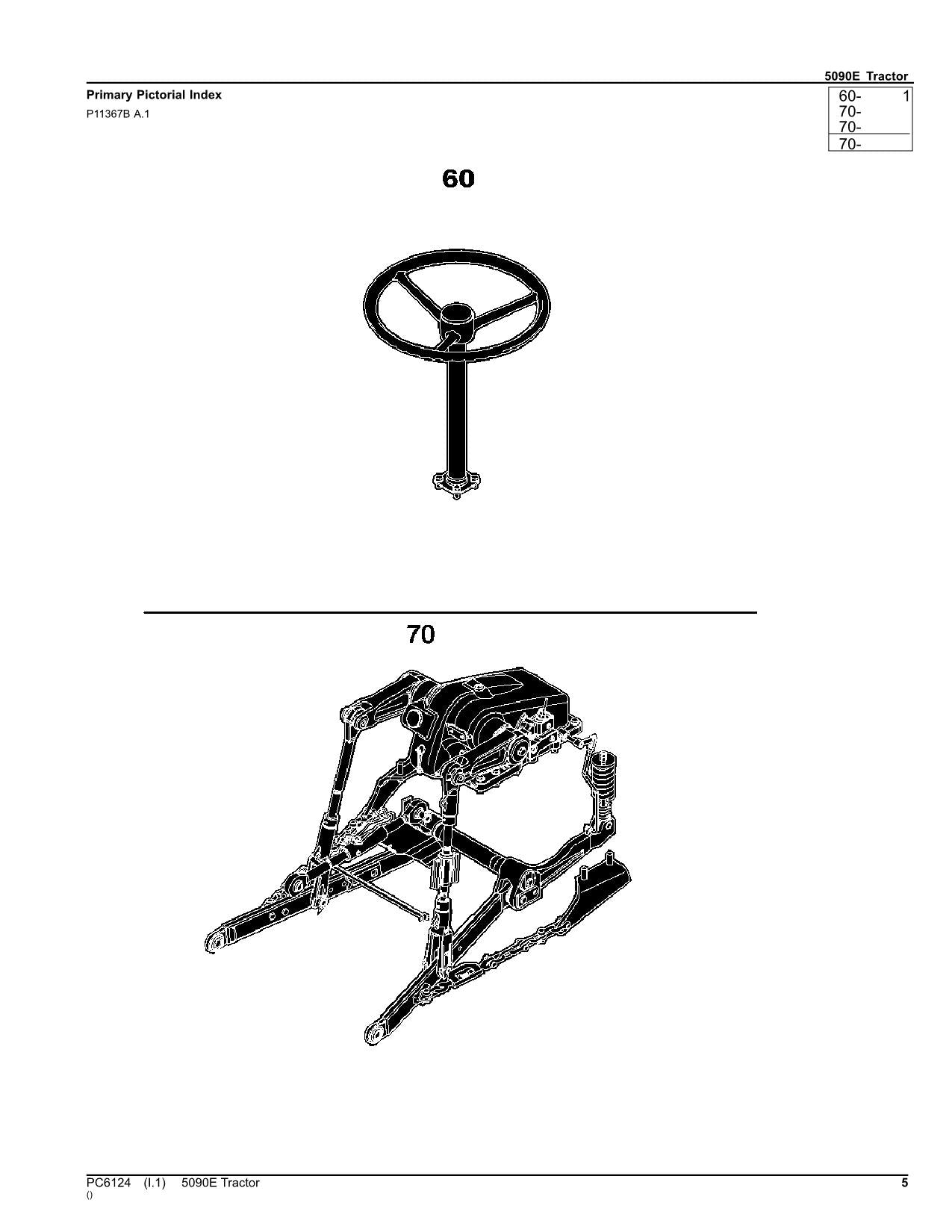 JOHN DEERE 5090E TRAKTOR-TEILEKATALOGHANDBUCH Nr. 6