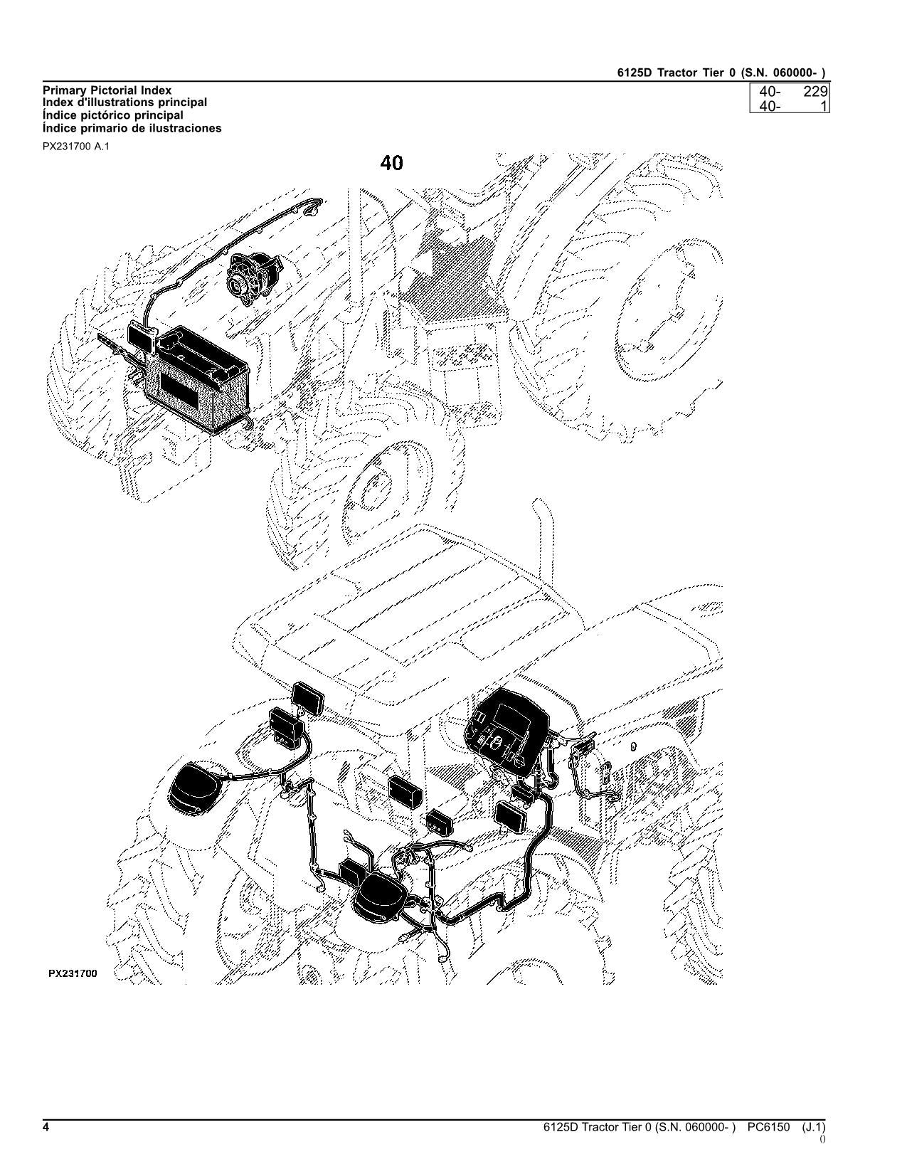 JOHN DEERE 6125D TRAKTOR-TEILEKATALOGHANDBUCH