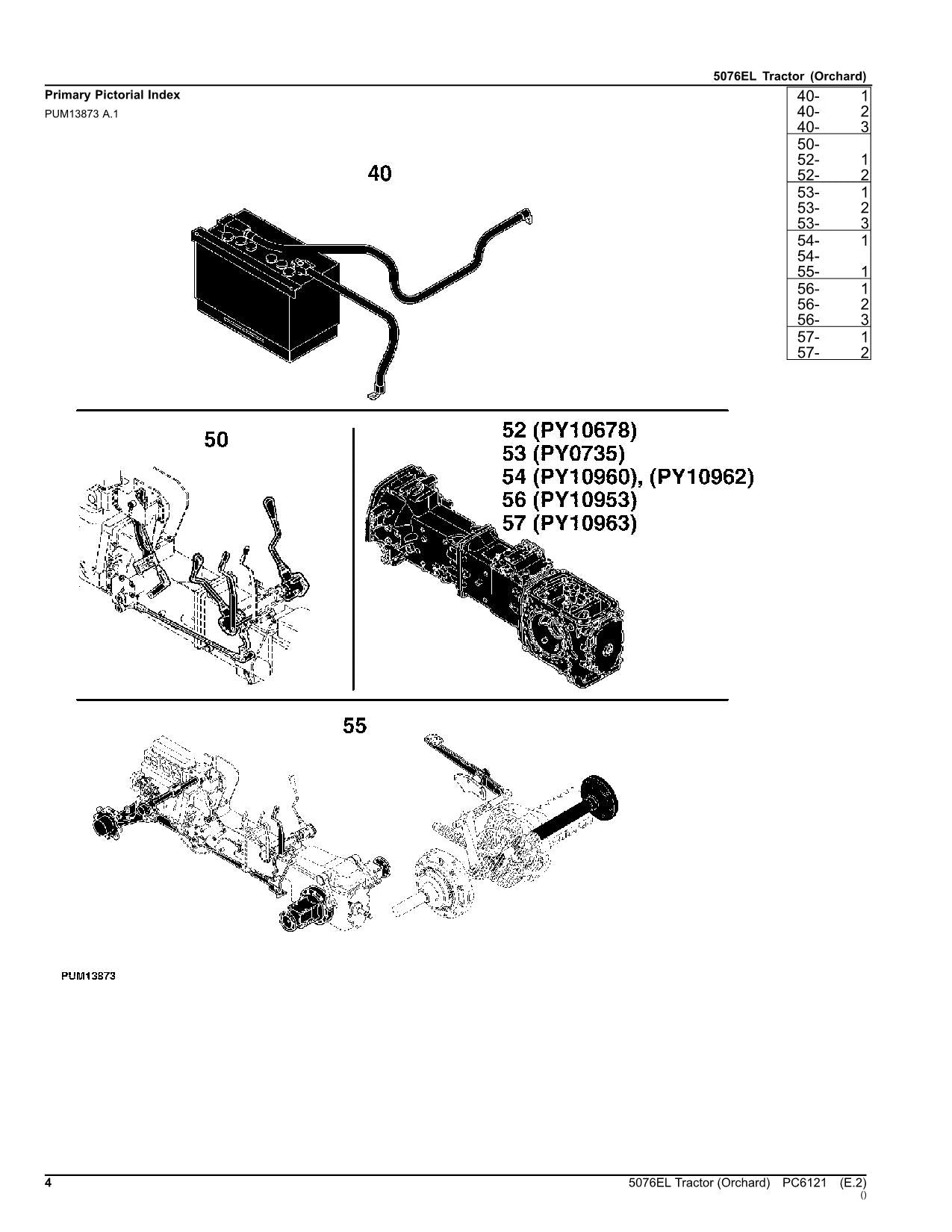 JOHN DEERE 5076EL TRACTOR PARTS CATALOG MANUAL