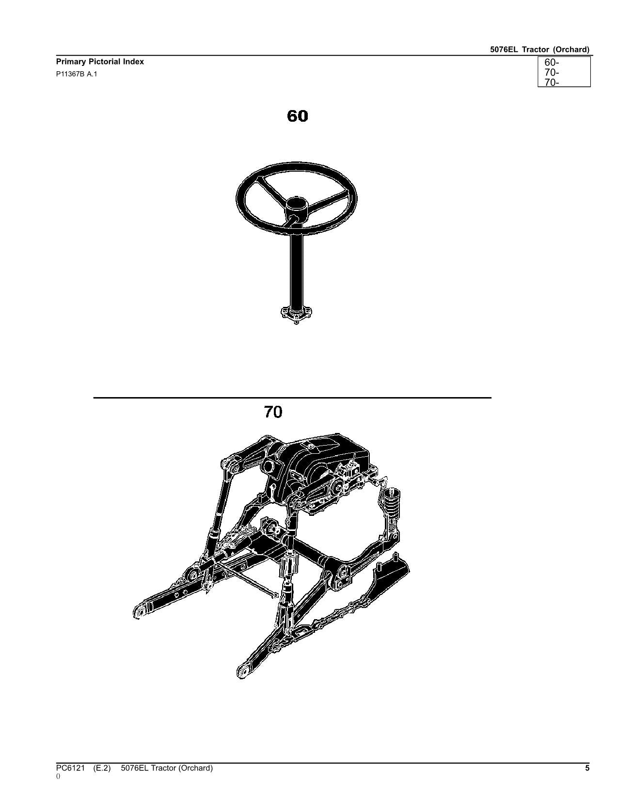 JOHN DEERE 5076EL TRACTOR PARTS CATALOG MANUAL