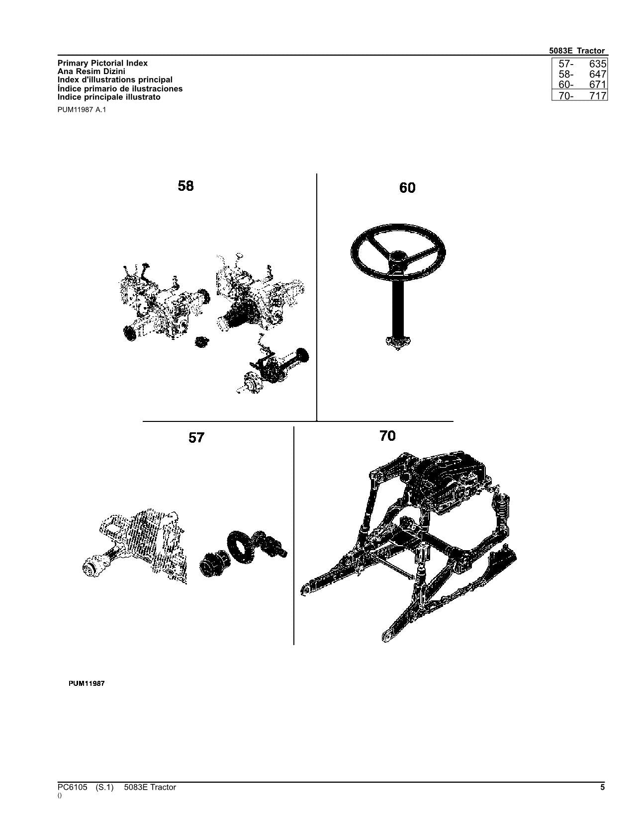 JOHN DEERE 5083E TRACTOR PARTS CATALOG MANUAL #3