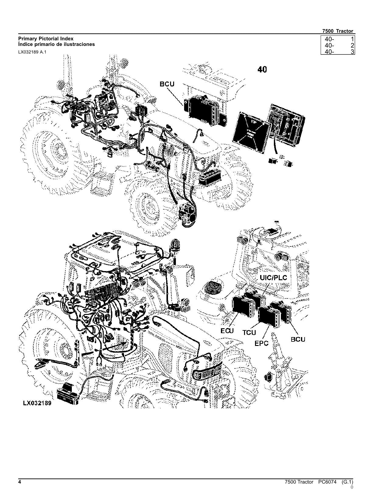 JOHN DEERE 7500 TRACTOR PARTS CATALOG MANUAL  Worldwide