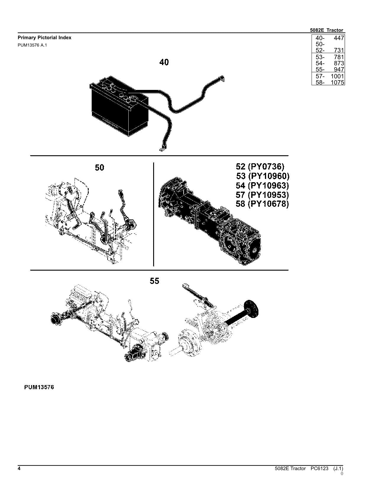 JOHN DEERE 5082E TRAKTOR ERSATZTEILKATALOGHANDBUCH PC6123