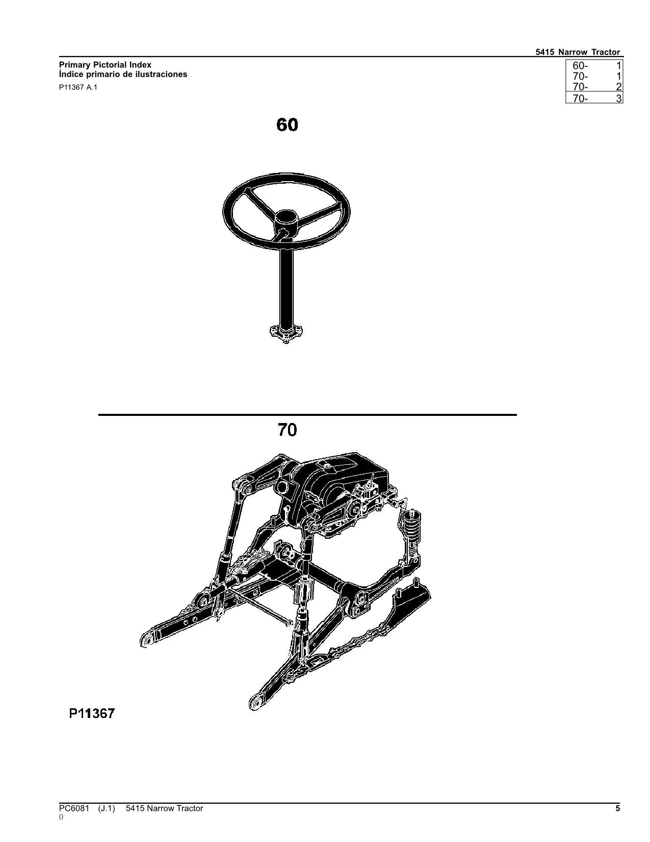 MANUEL DU CATALOGUE DES PIÈCES DU TRACTEUR JOHN DEERE 5415