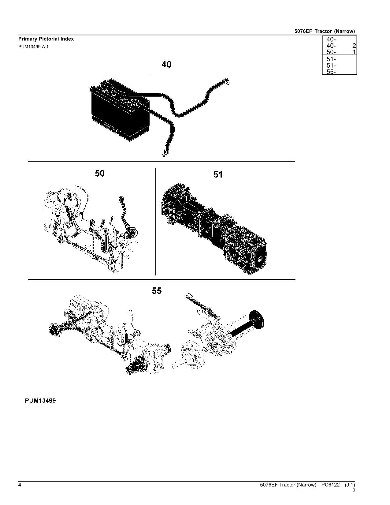 MANUEL DU CATALOGUE DES PIÈCES DU TRACTEUR JOHN DEERE 5076EF