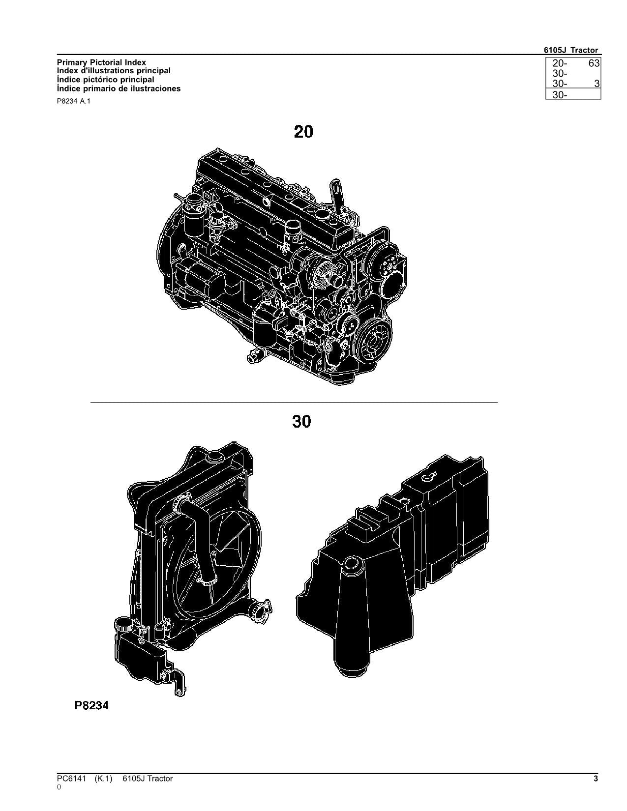 MANUEL DU CATALOGUE DES PIÈCES DU TRACTEUR JOHN DEERE 6105J