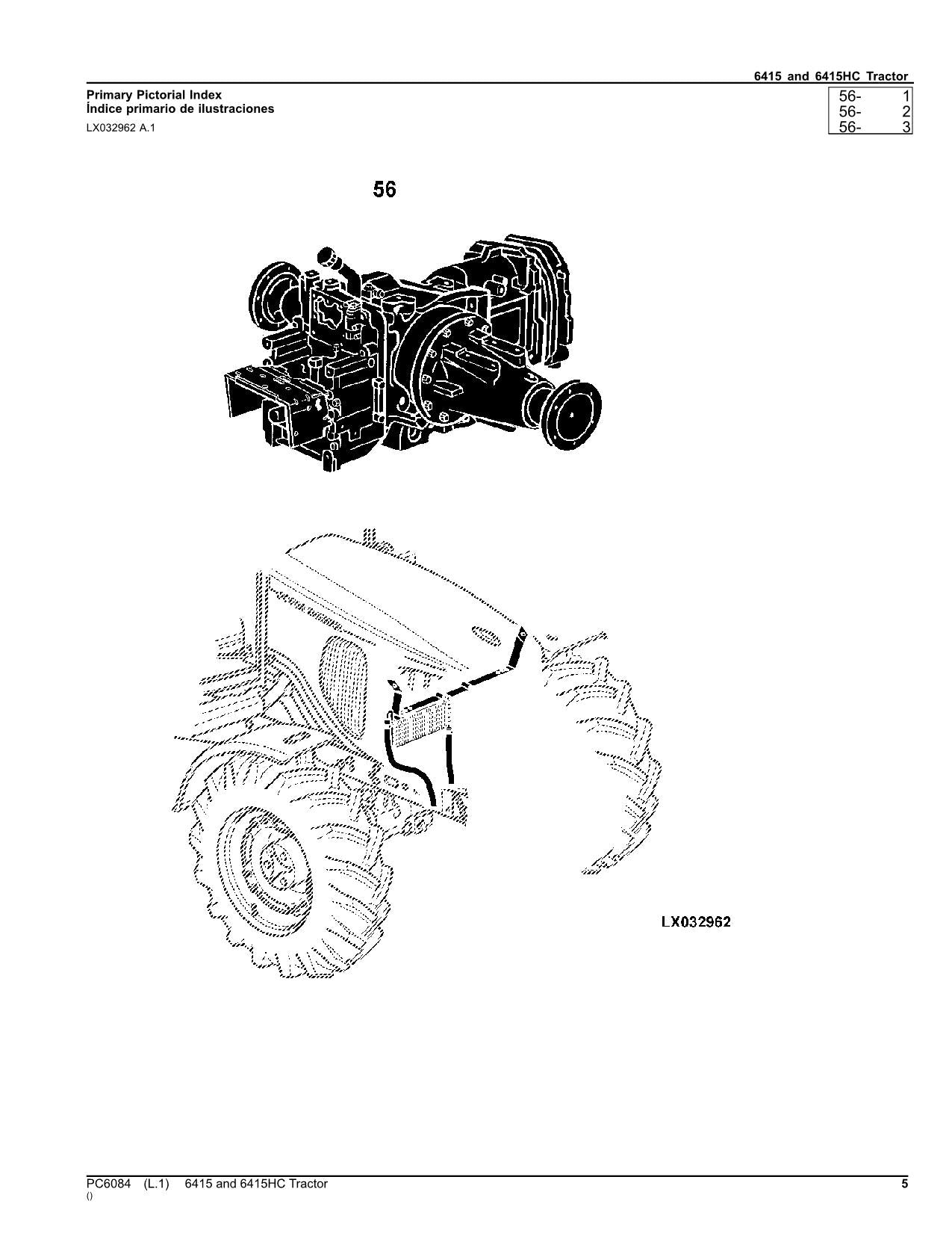 JOHN DEERE 6415 6415HC TRAKTOR ERSATZTEILKATALOGHANDBUCH