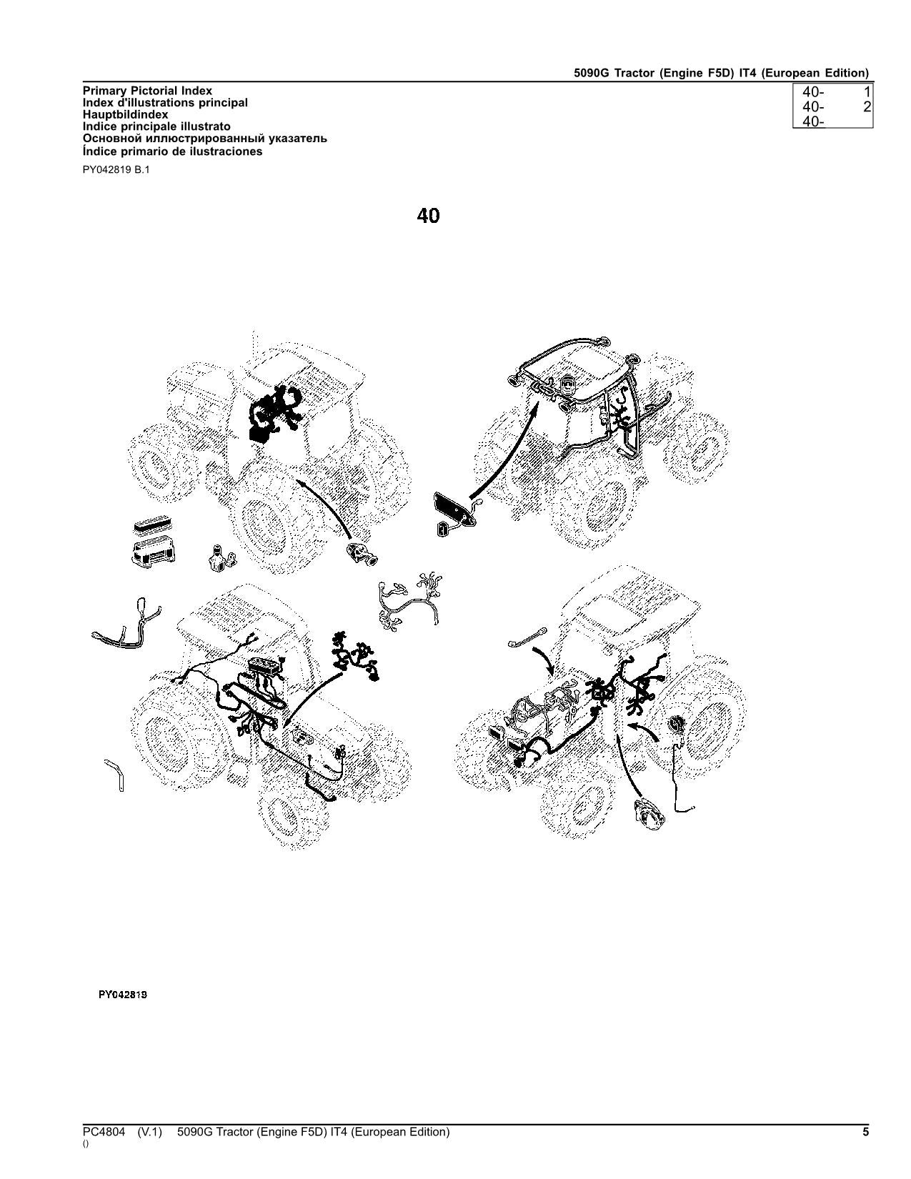 MANUEL DU CATALOGUE DES PIÈCES DU TRACTEUR JOHN DEERE 5090G EUROPÉEN PC4804