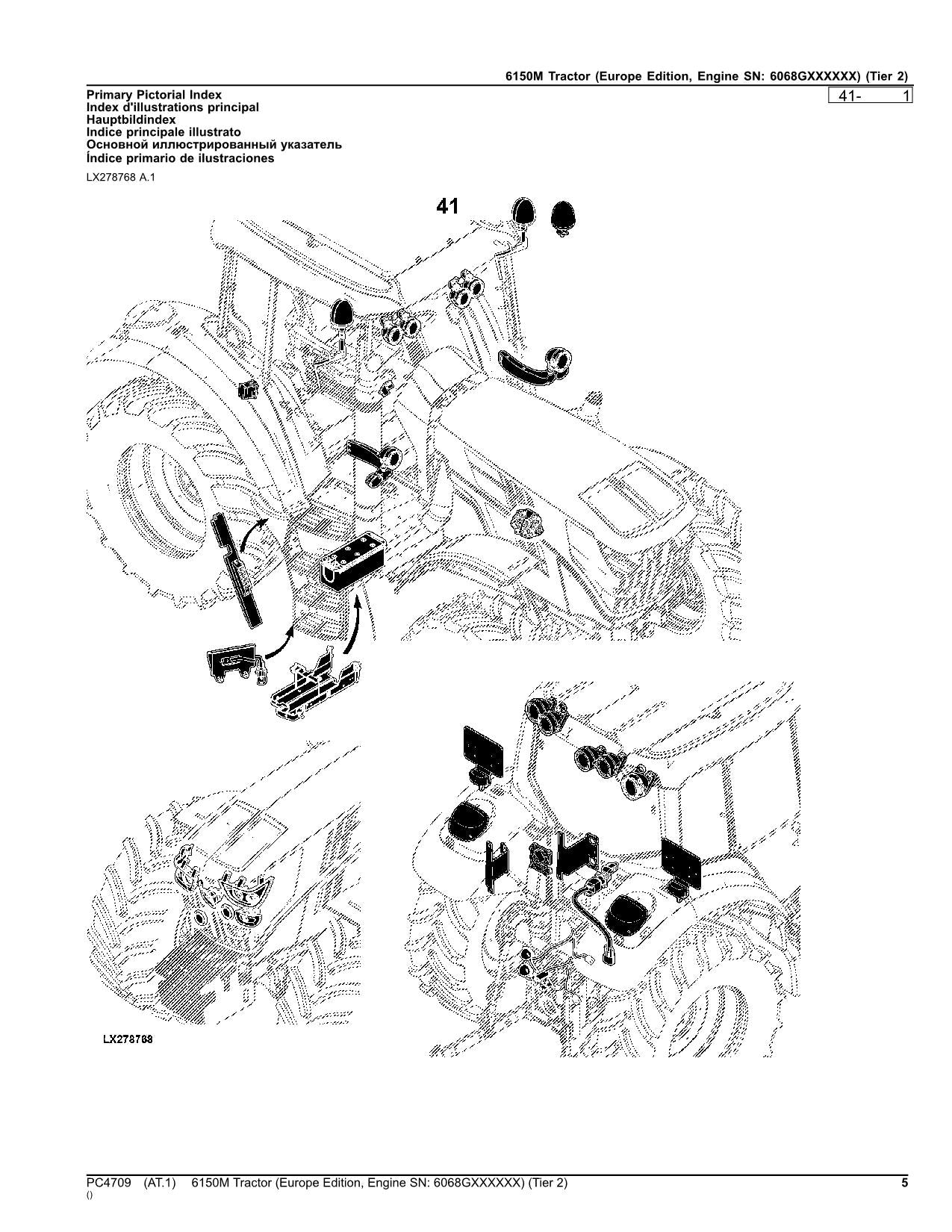 JOHN DEERE 6150M TRACTOR PARTS CATALOG MANUAL #4