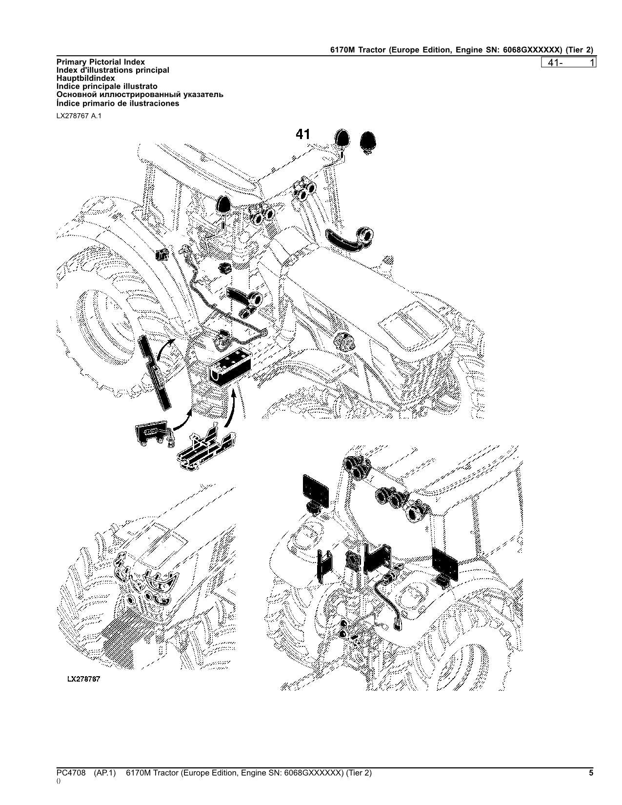 JOHN DEERE 6170M TRAKTOR ERSATZTEILKATALOGHANDBUCH ser. EUROPA EDITION