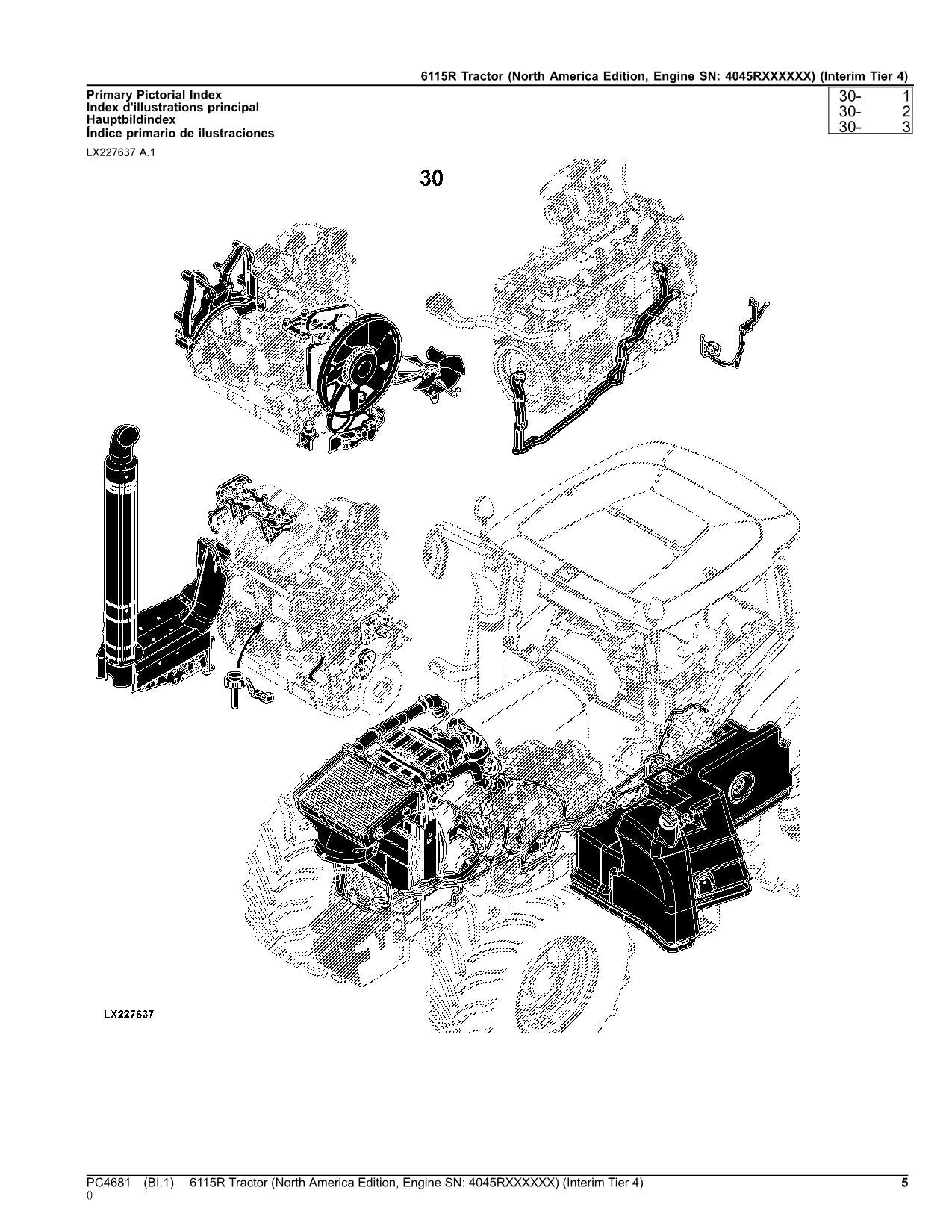 JOHN DEERE 6115R TRAKTOR-TEILEKATALOGHANDBUCH, NORDAMERIKA-AUSGABE