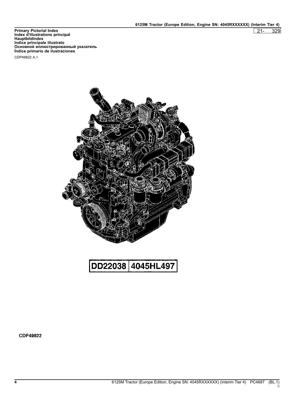 JOHN DEERE 6125M TRACTOR PARTS CATALOG MANUAL #5