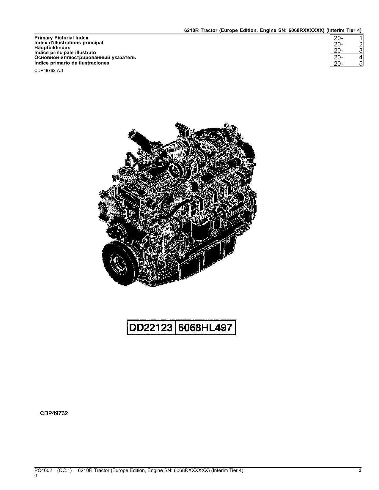 MANUEL DU CATALOGUE DES PIÈCES DU TRACTEUR JOHN DEERE 6210R #2